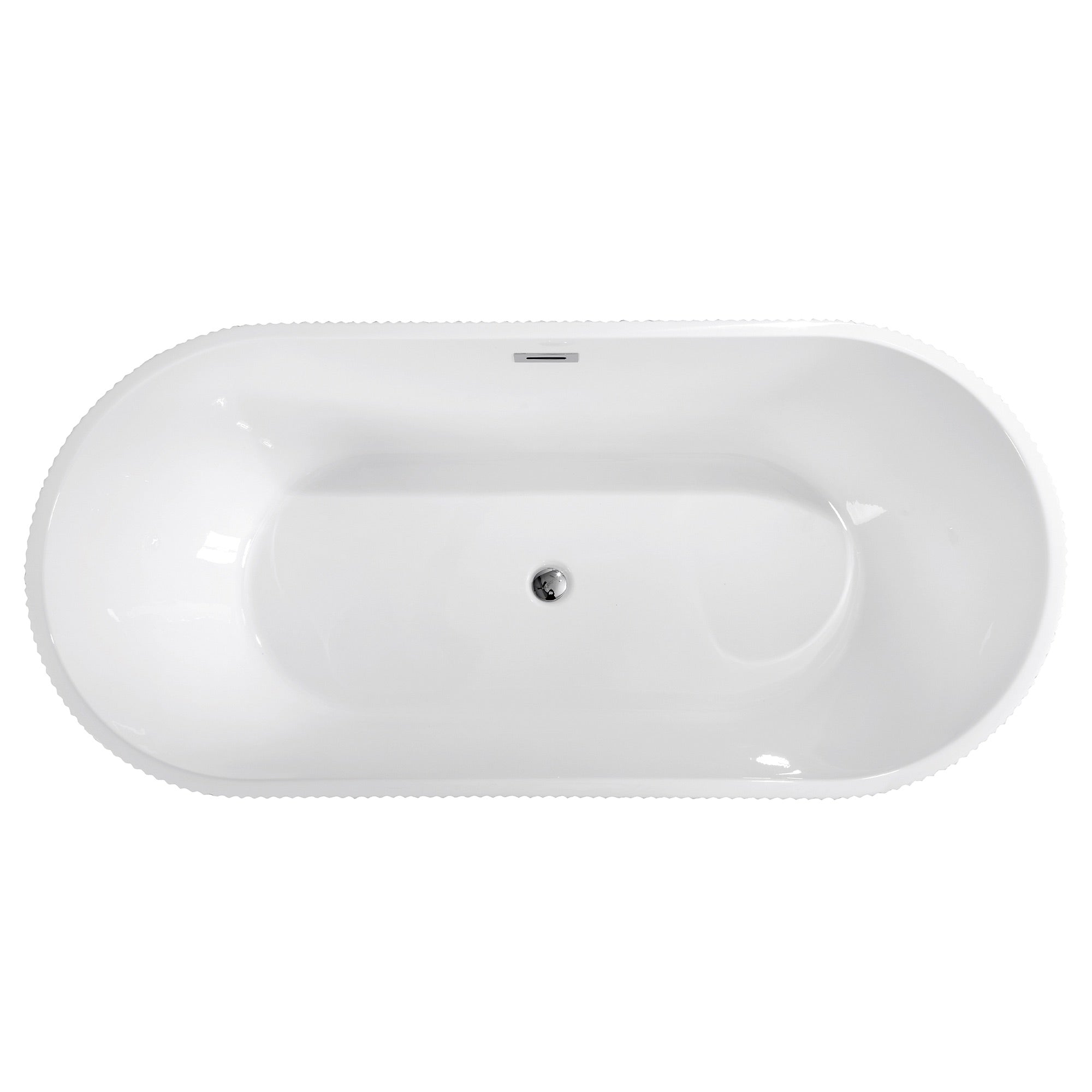 59/67 in. Acrylic Freestanding Flatbottom Soaking Bathtub in White