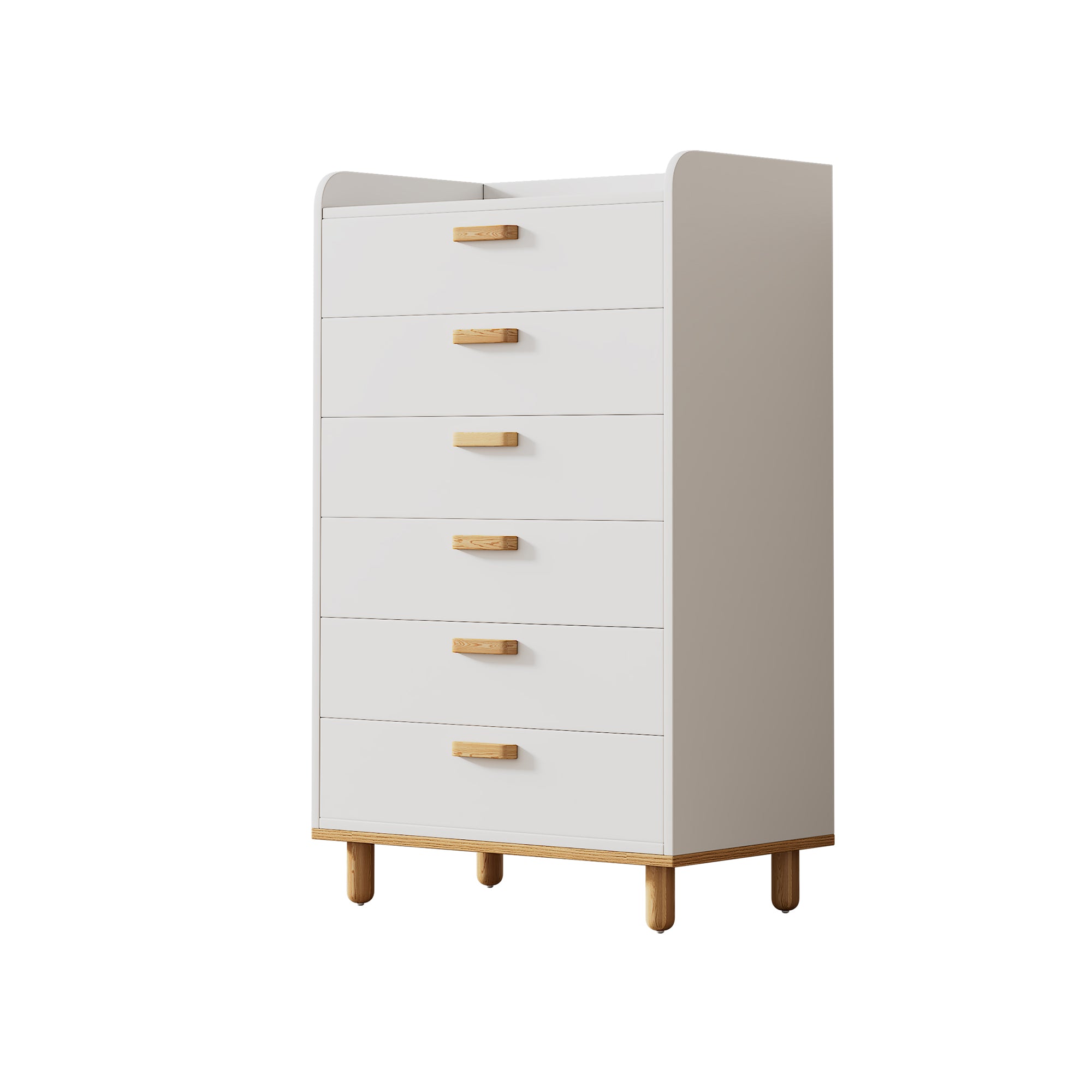 2-Drawer Rubber Wood Nightstand in Walnut