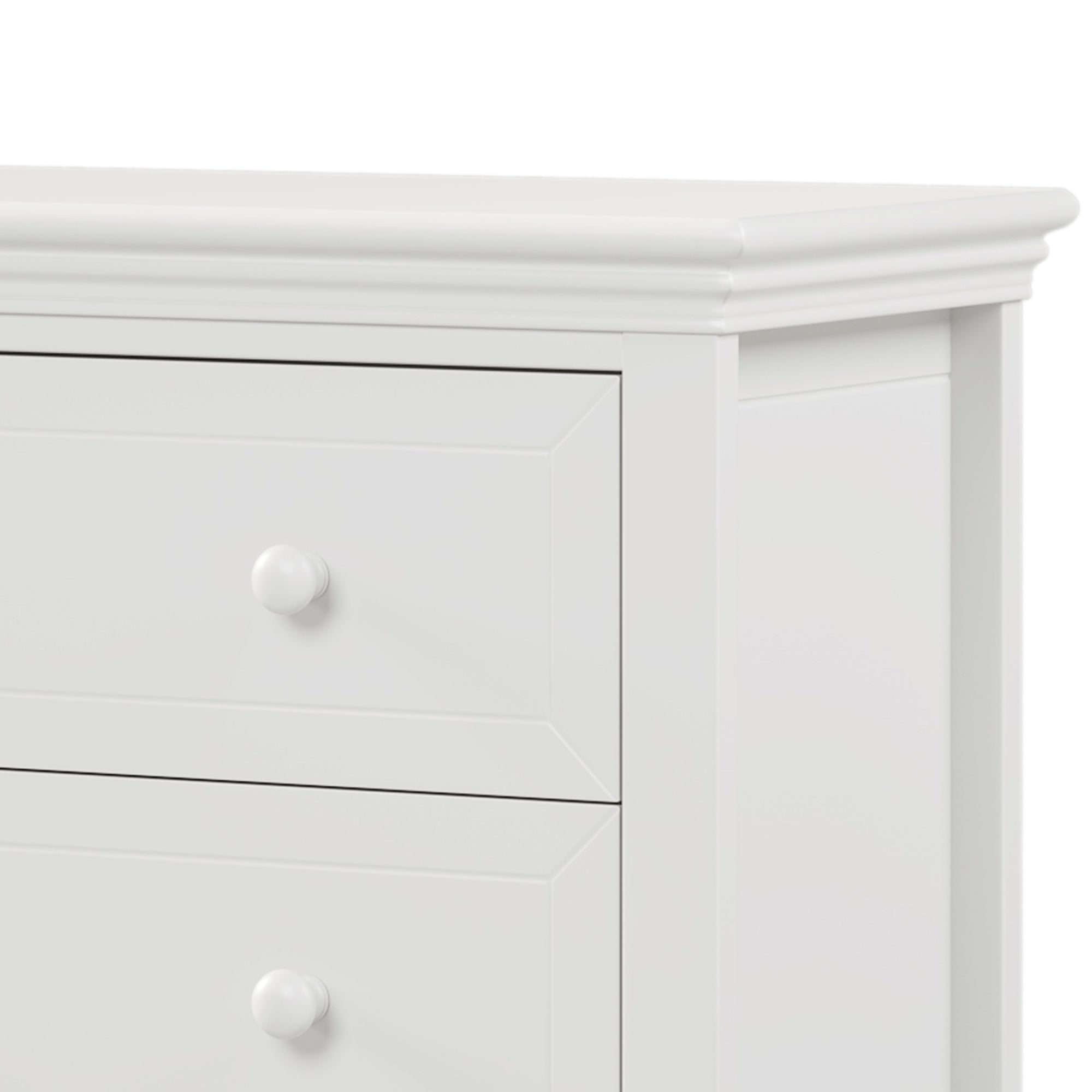 2-Drawer Rubber Wood Nightstand in Antique White
