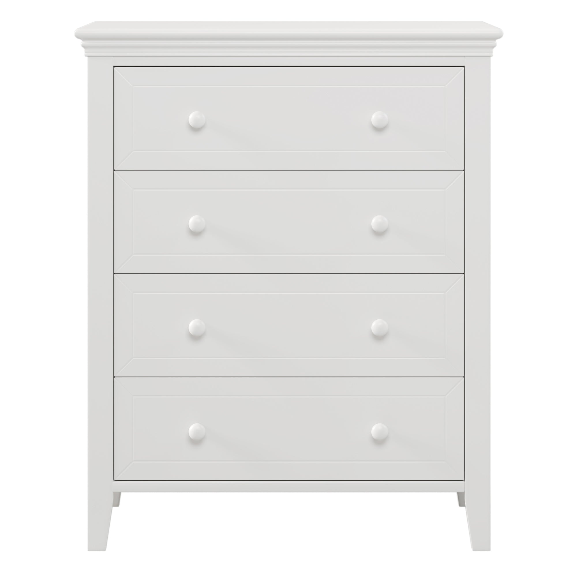 2-Drawer Rubber Wood Nightstand in Antique White