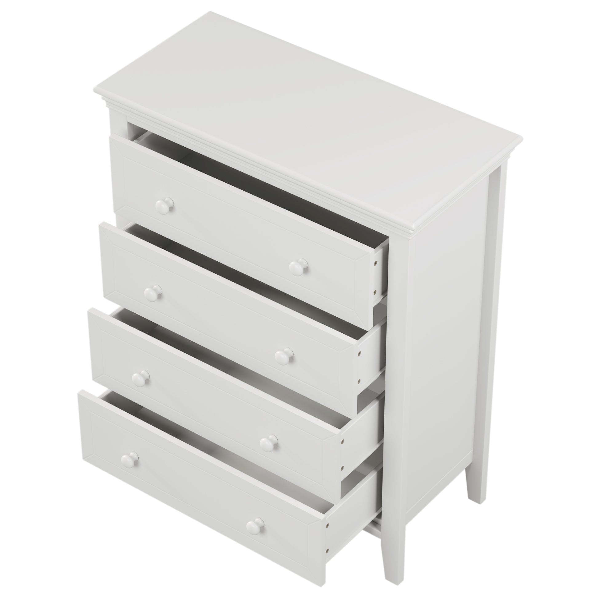 2-Drawer Rubber Wood Nightstand in Antique White