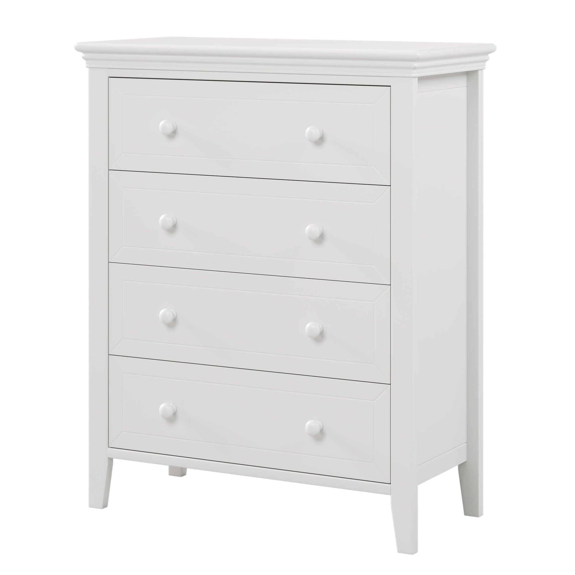 2-Drawer Rubber Wood Nightstand in Antique White