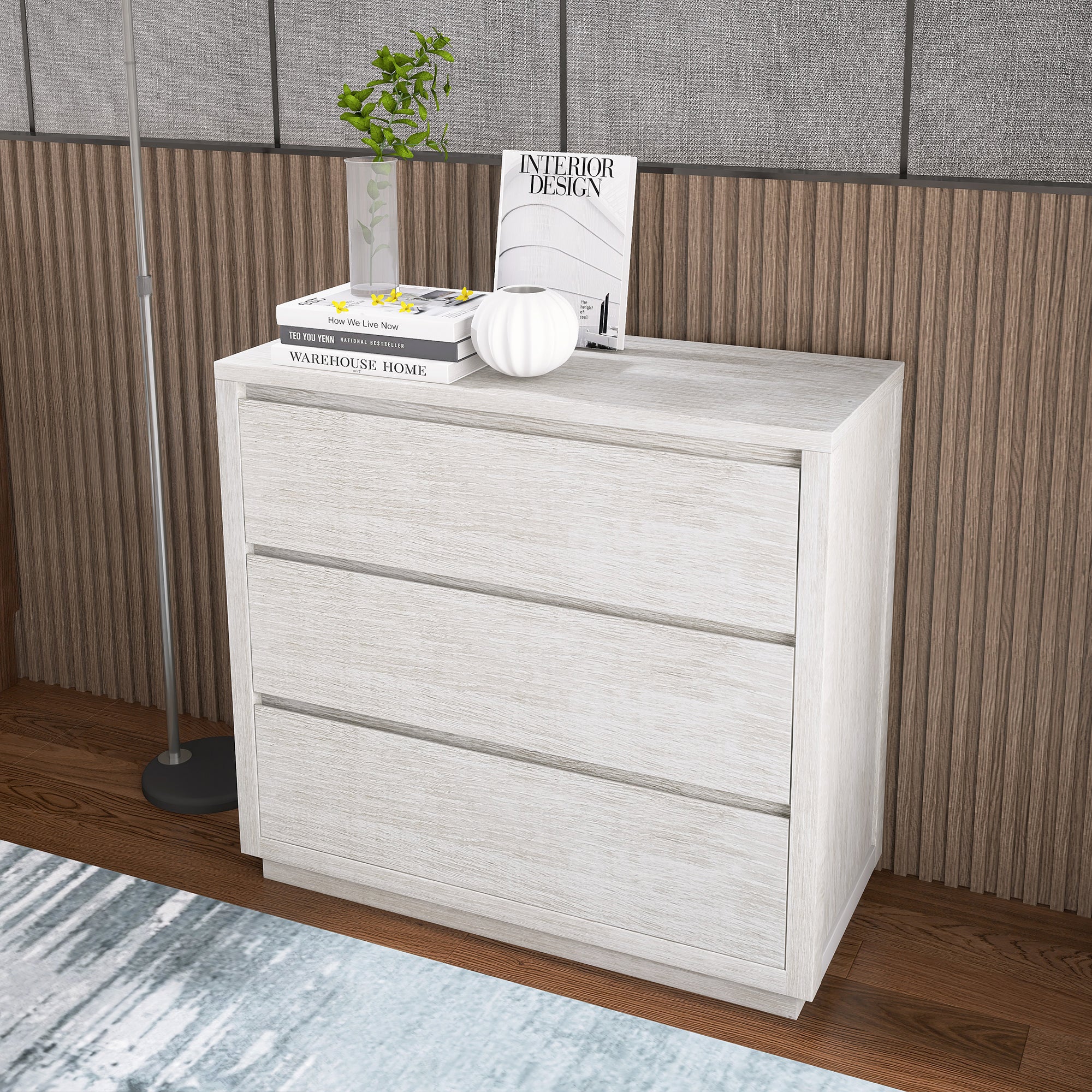 3-Drawer Wood Chest for Bedroom, Living Room