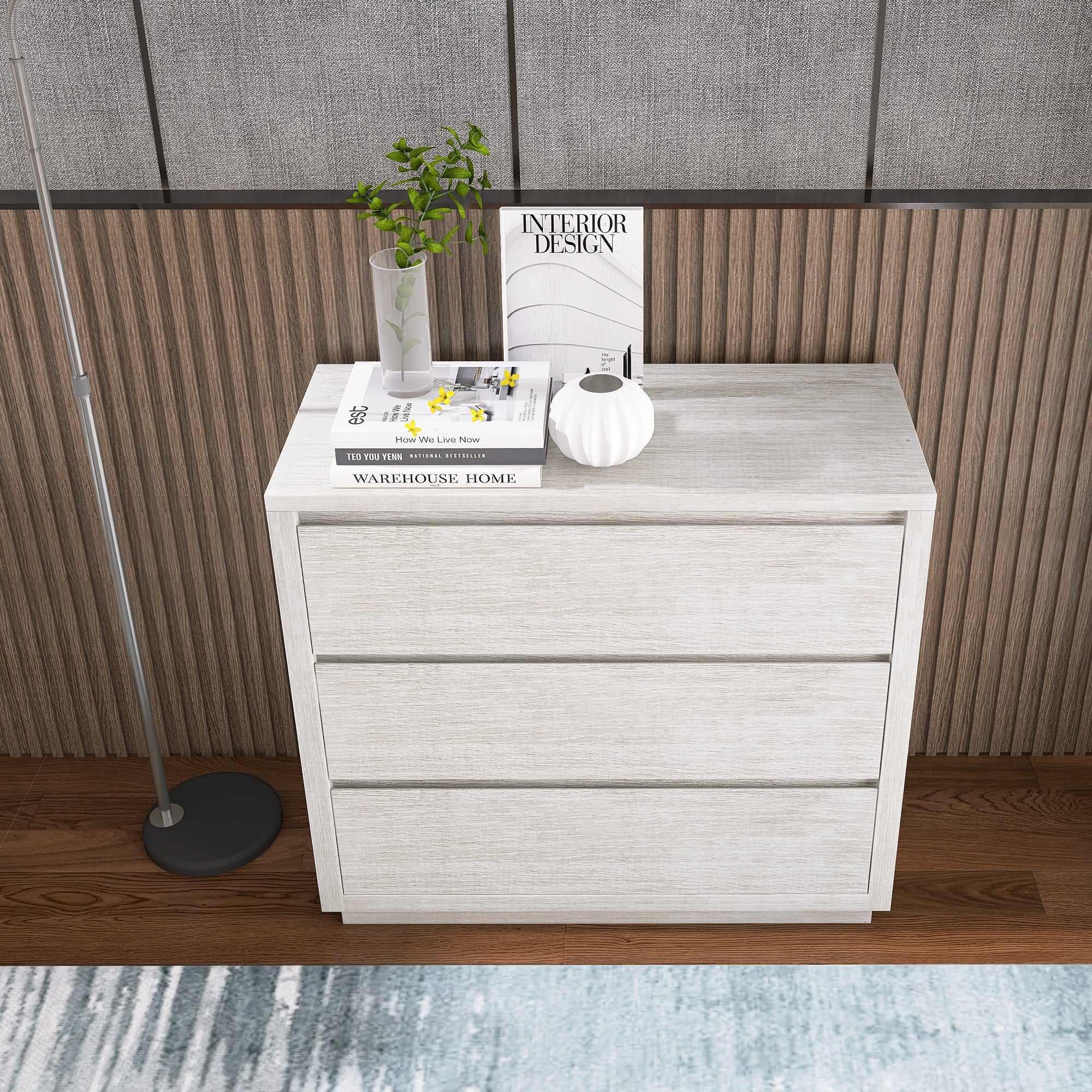 3-Drawer Wood Chest for Bedroom, Living Room