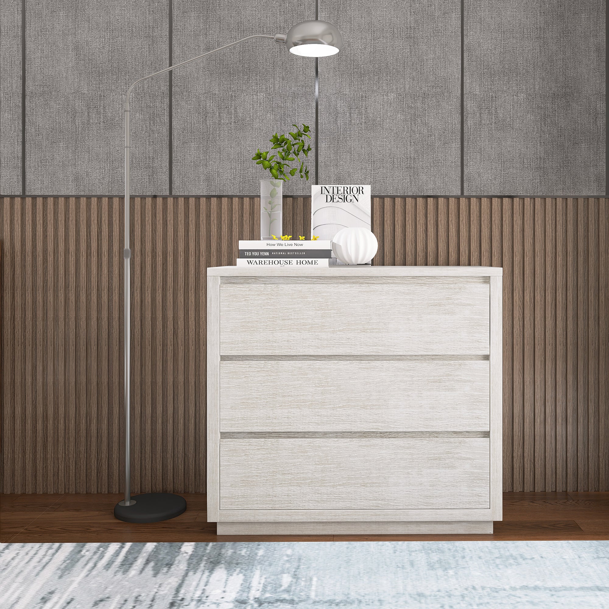 3-Drawer Wood Chest for Bedroom, Living Room