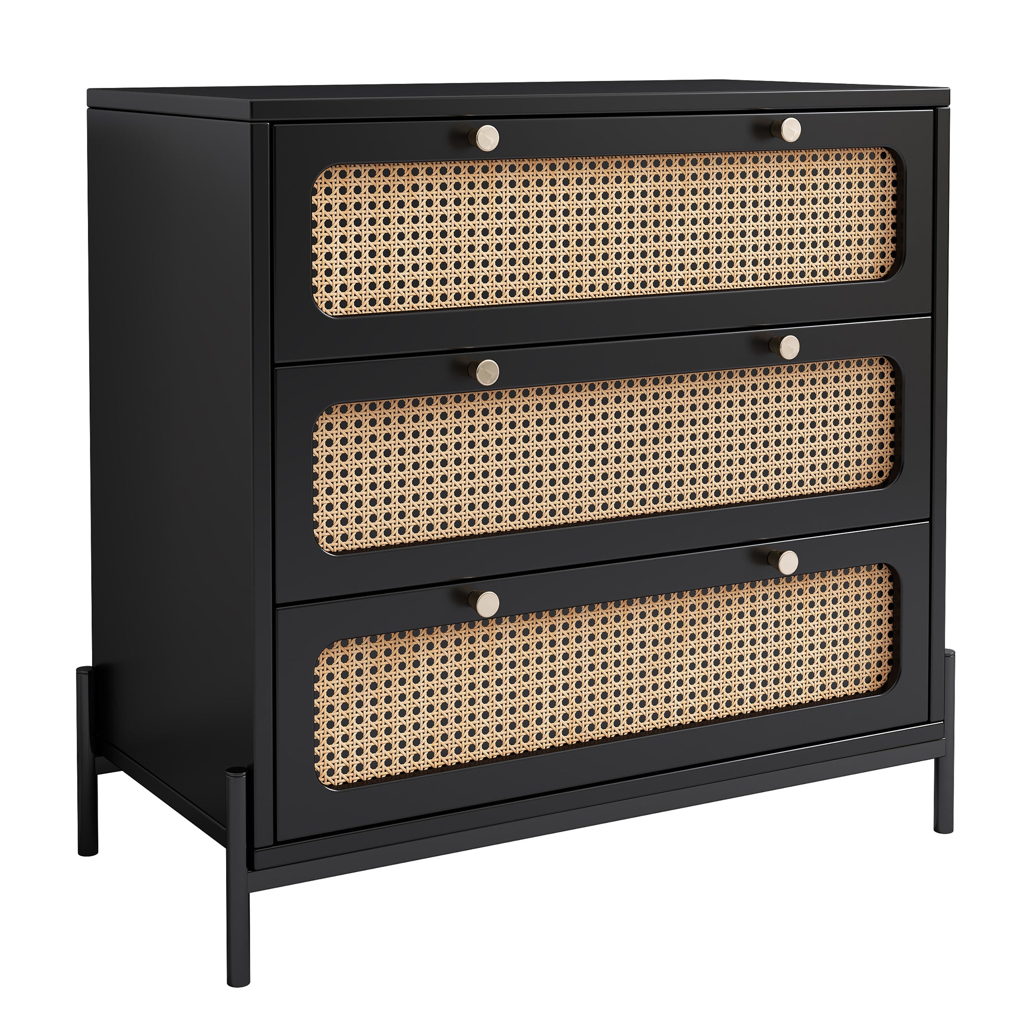 3-Drawer Wood Bachelors Chest for Bedroom, Living Room