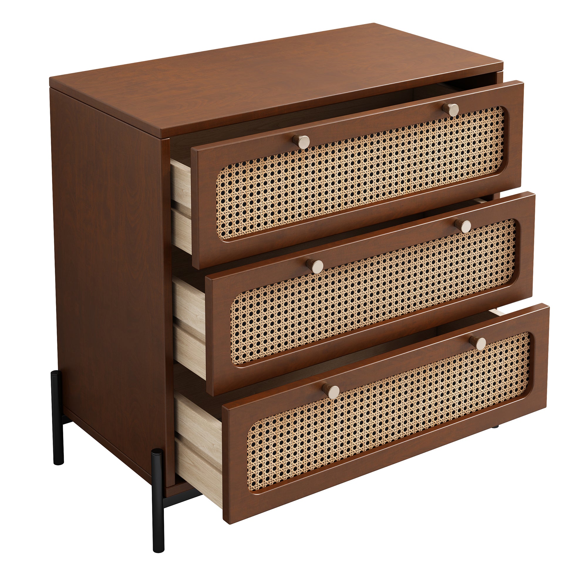 3-Drawer Wood Bachelors Chest for Bedroom, Living Room
