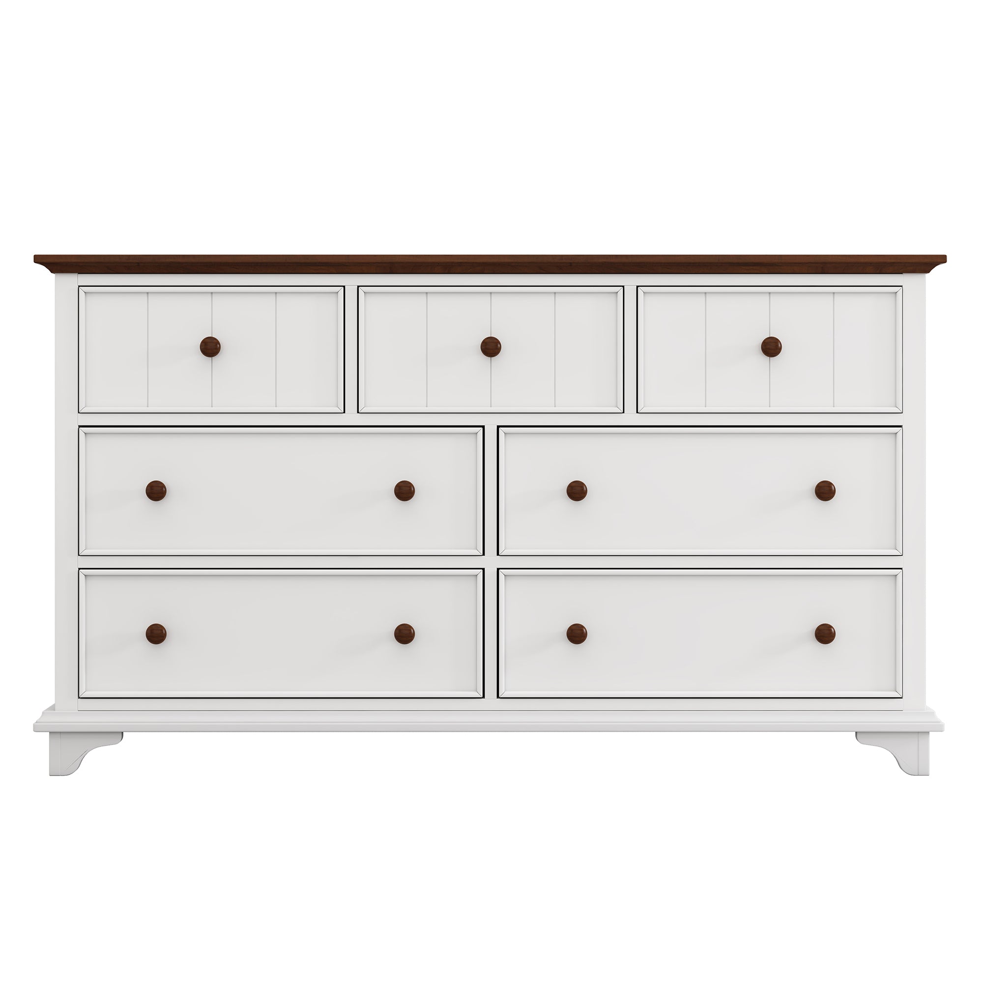 2-Drawer Rubber Wood Nightstand in Walnut
