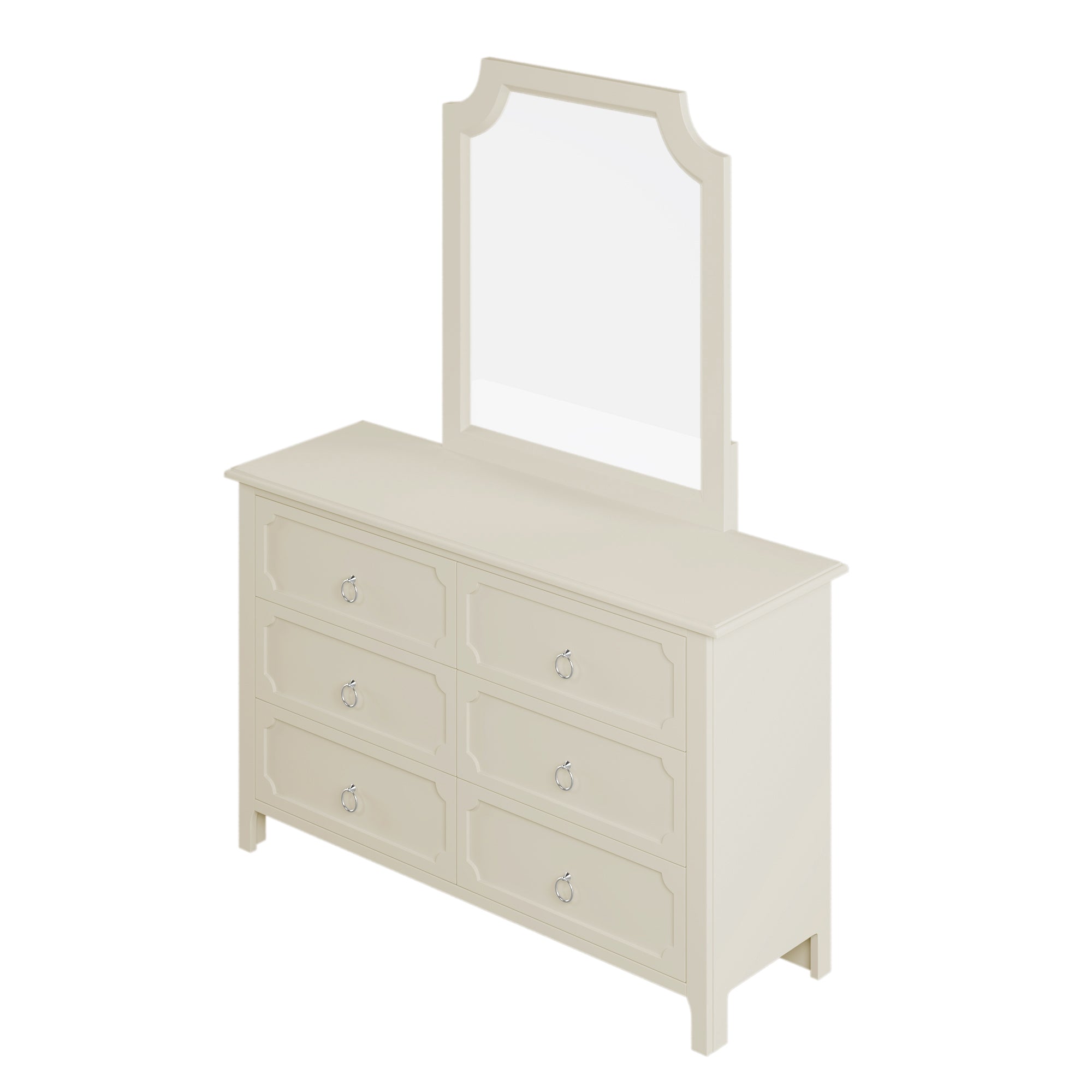 2-Drawer Rubber Wood Nightstand in Antique White