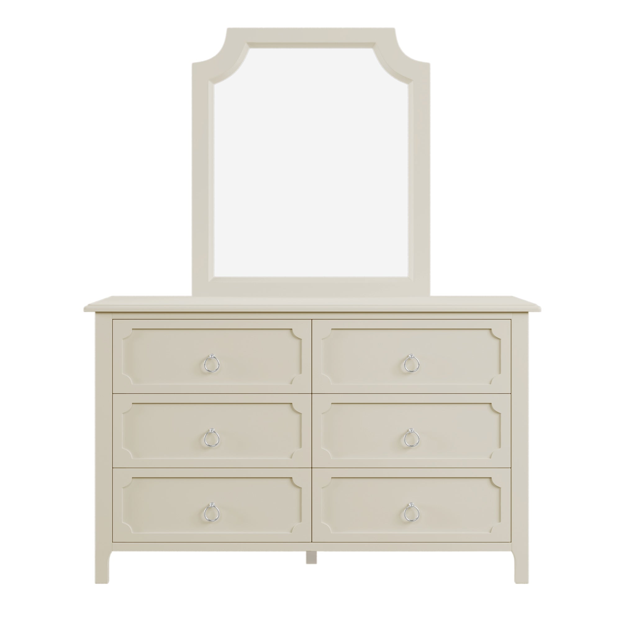 2-Drawer Rubber Wood Nightstand in Antique White