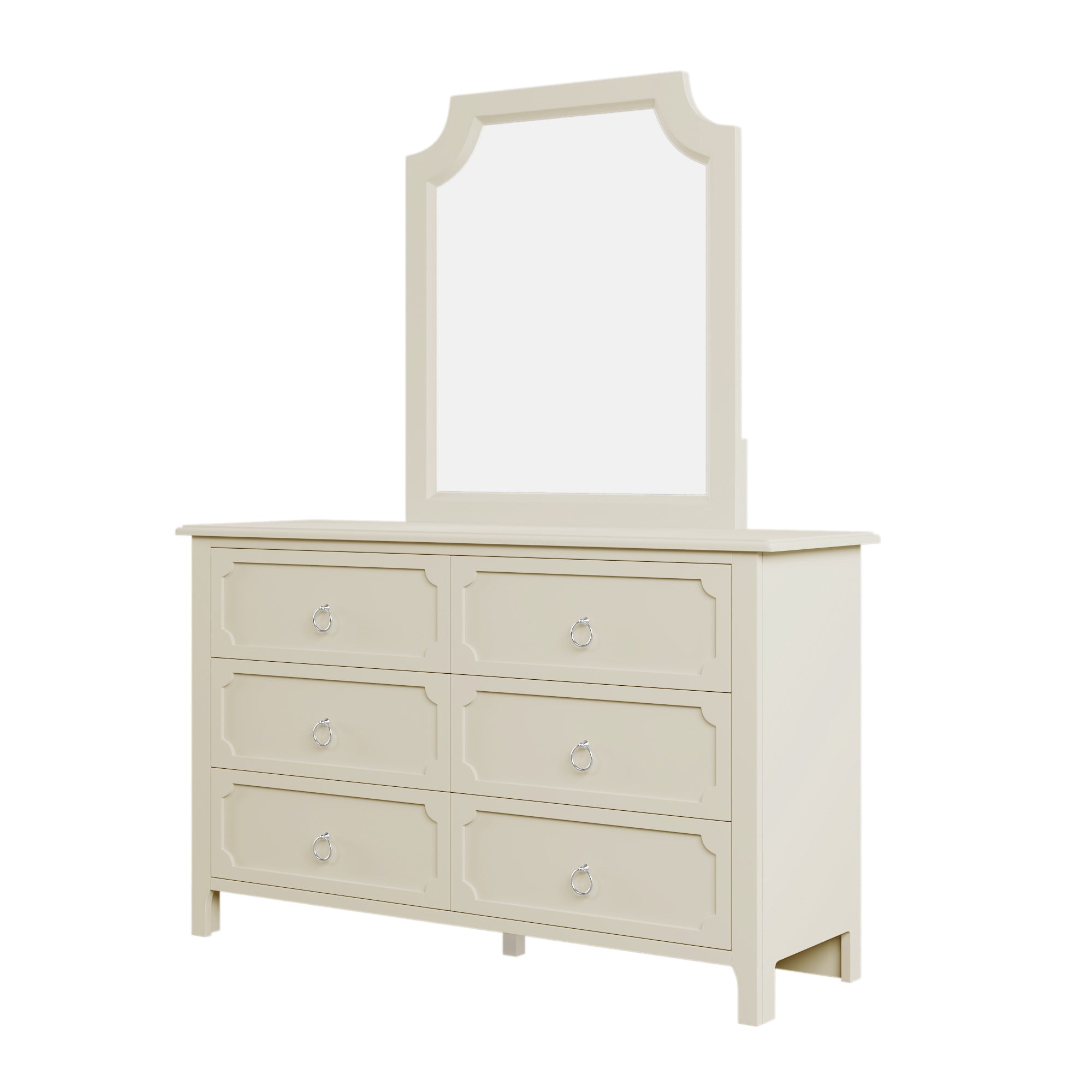 2-Drawer Rubber Wood Nightstand in Antique White