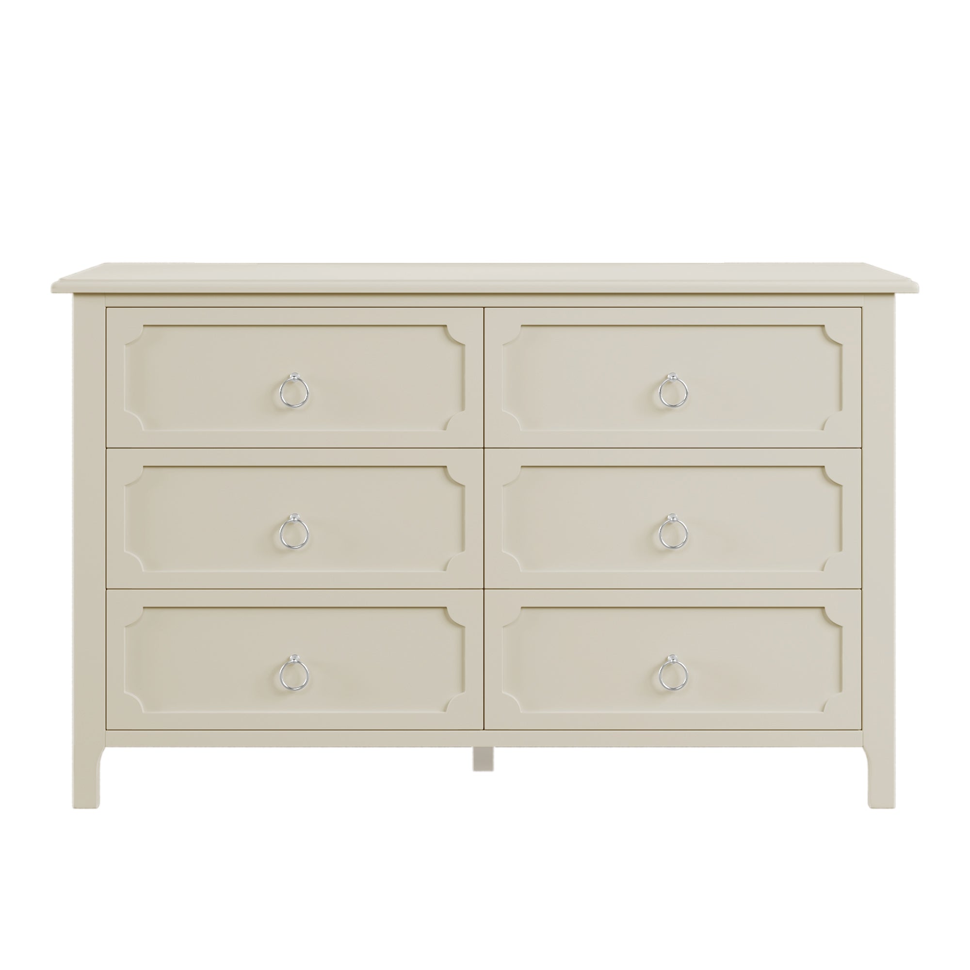 2-Drawer Rubber Wood Nightstand in Antique White