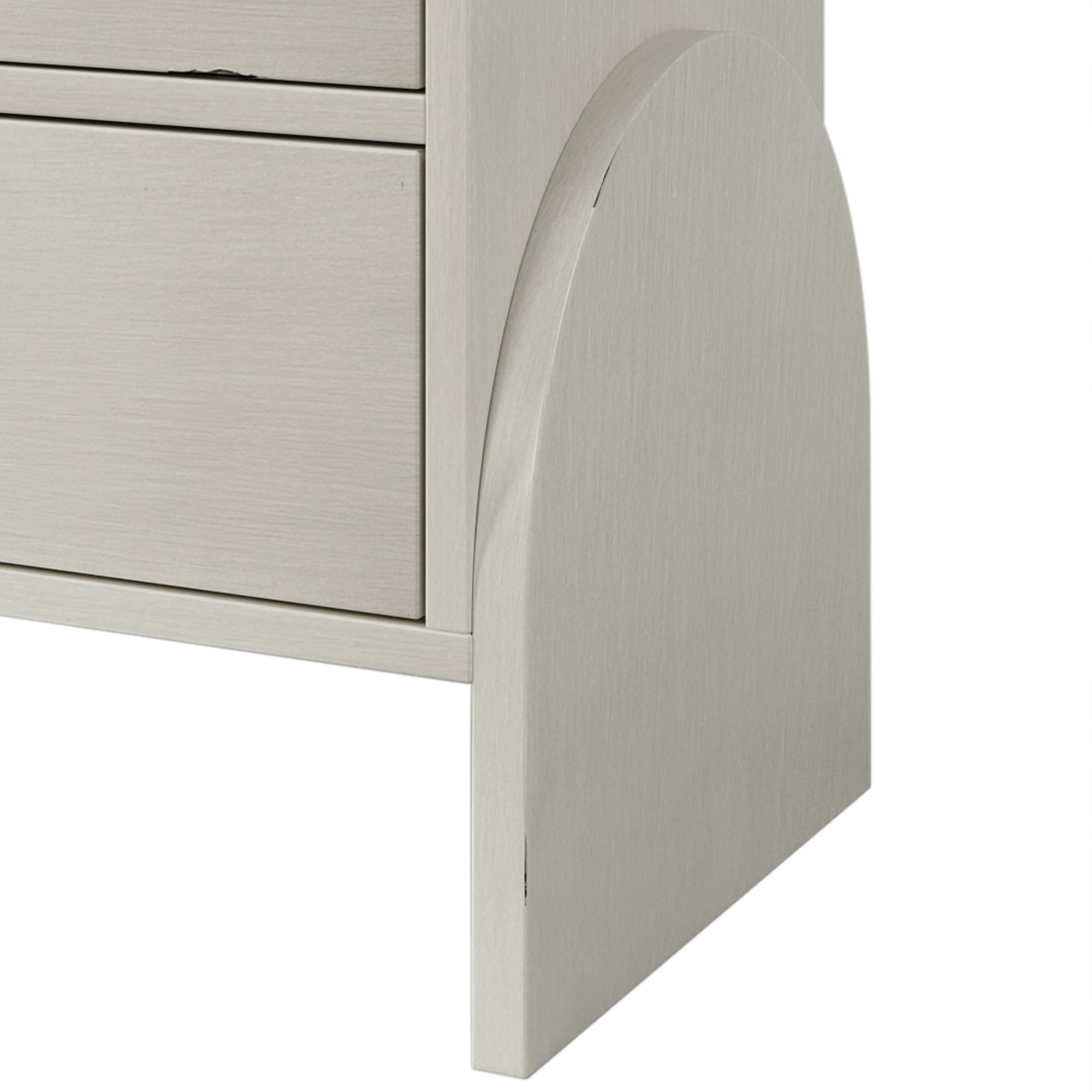 2-Drawer Rubber Wood Nightstand in Antique White