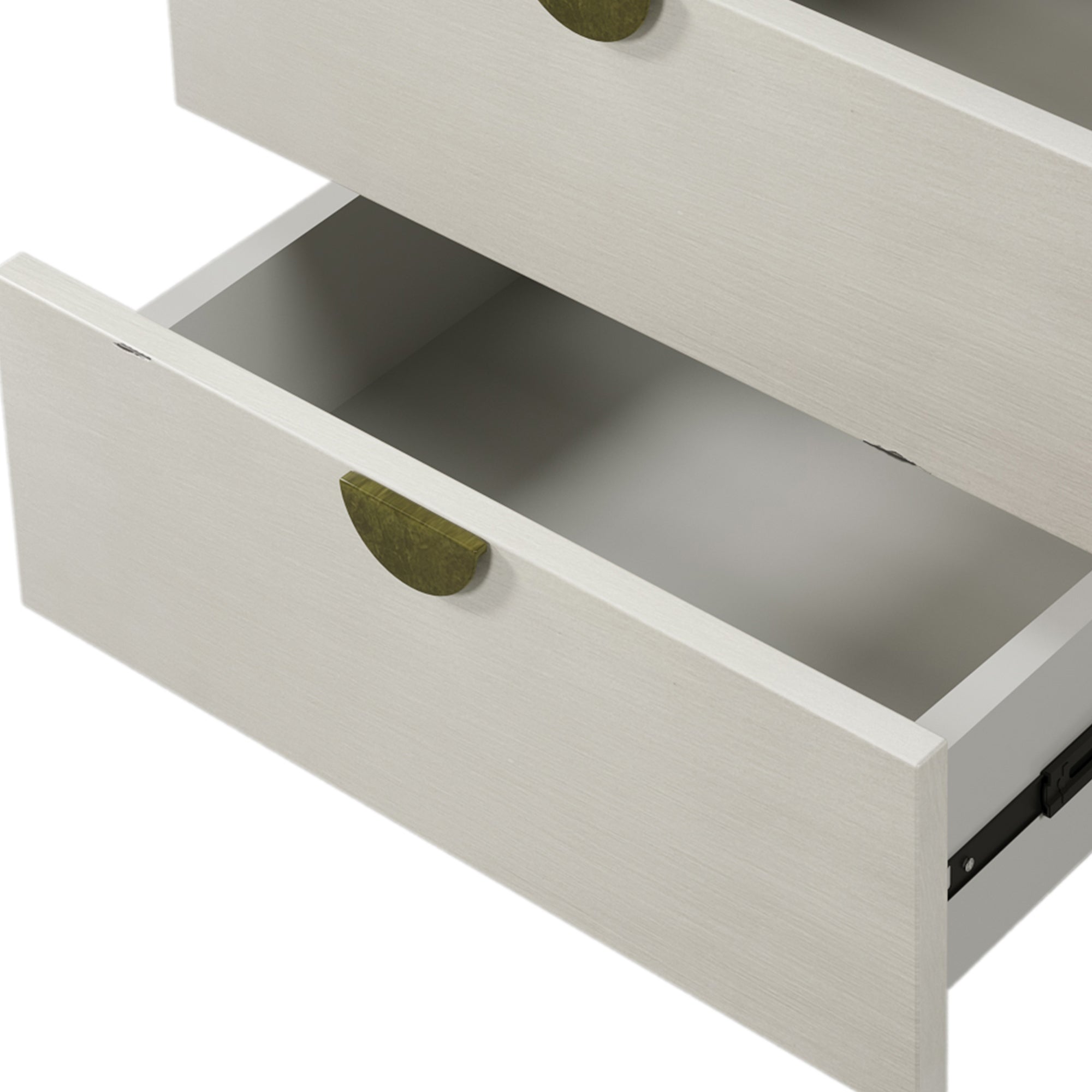 2-Drawer Rubber Wood Nightstand in Antique White