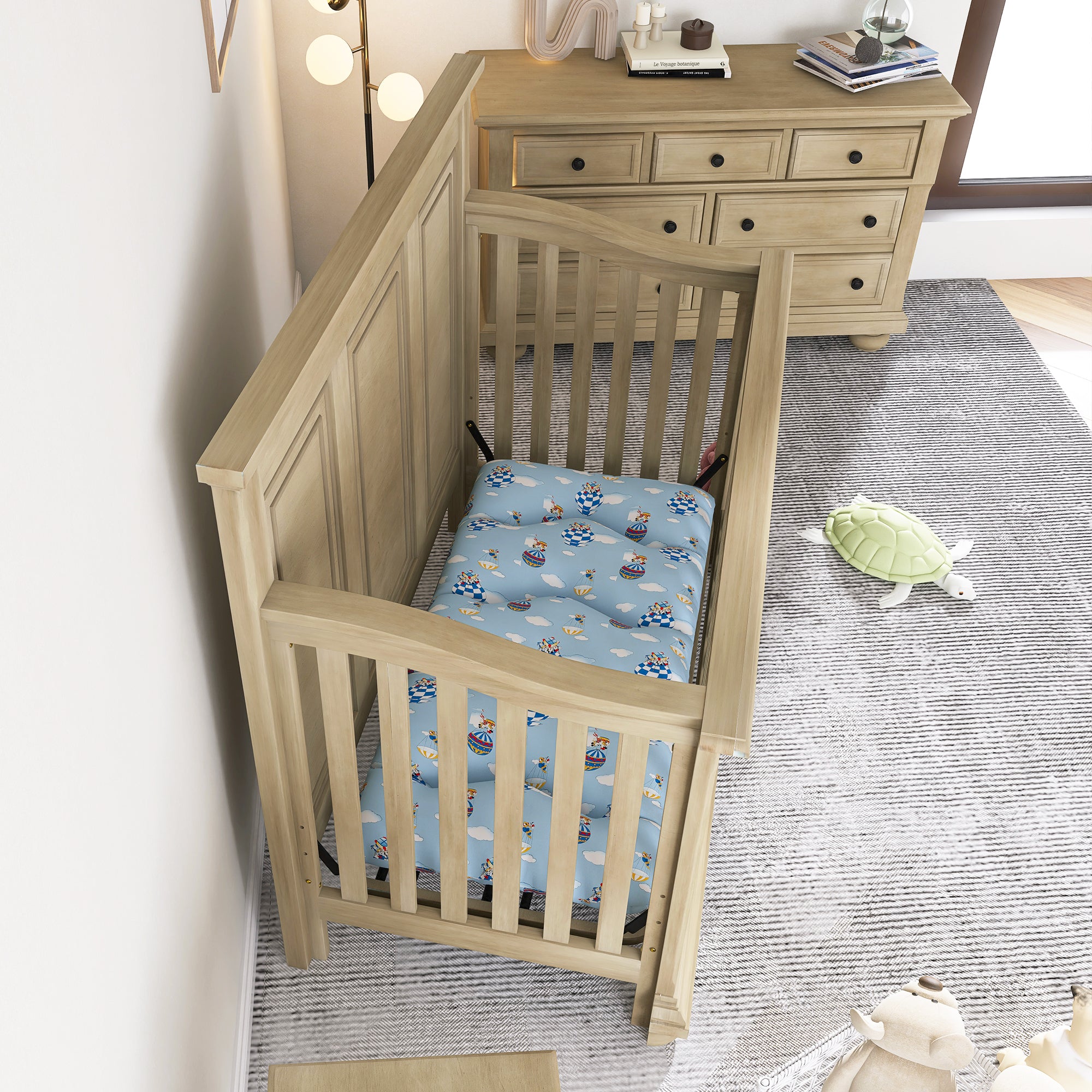 Traditional Farmhouse Style 4-in-1 Full Size Convertible Crib - Converts to Toddler Bed and Daybed and Full-Size Bed