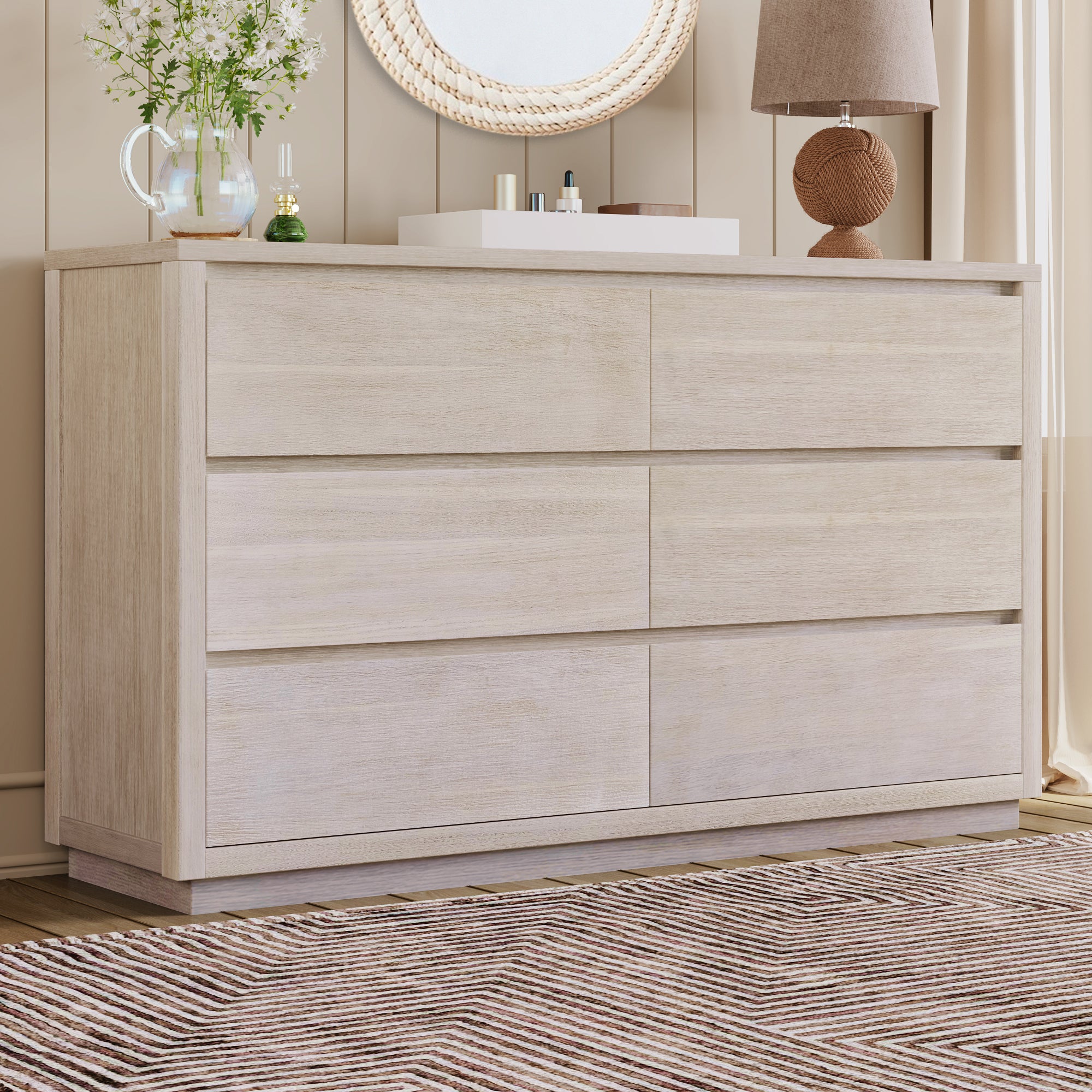 3 Pieces Wood Frame Bedroom Set with Full Platform Bed and Nightstand and Dresser