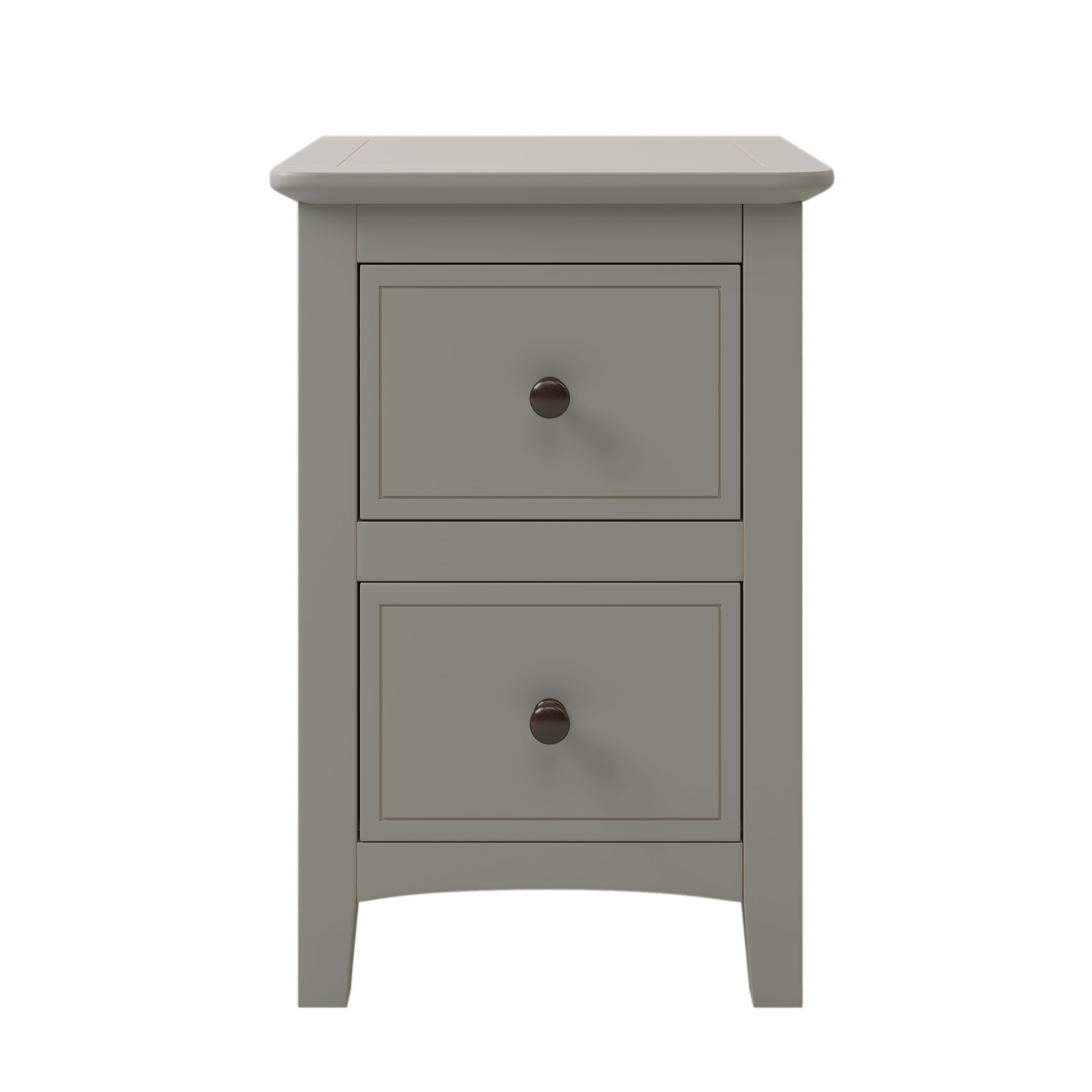 2 Drawers Solid Wood Nightstand End Table