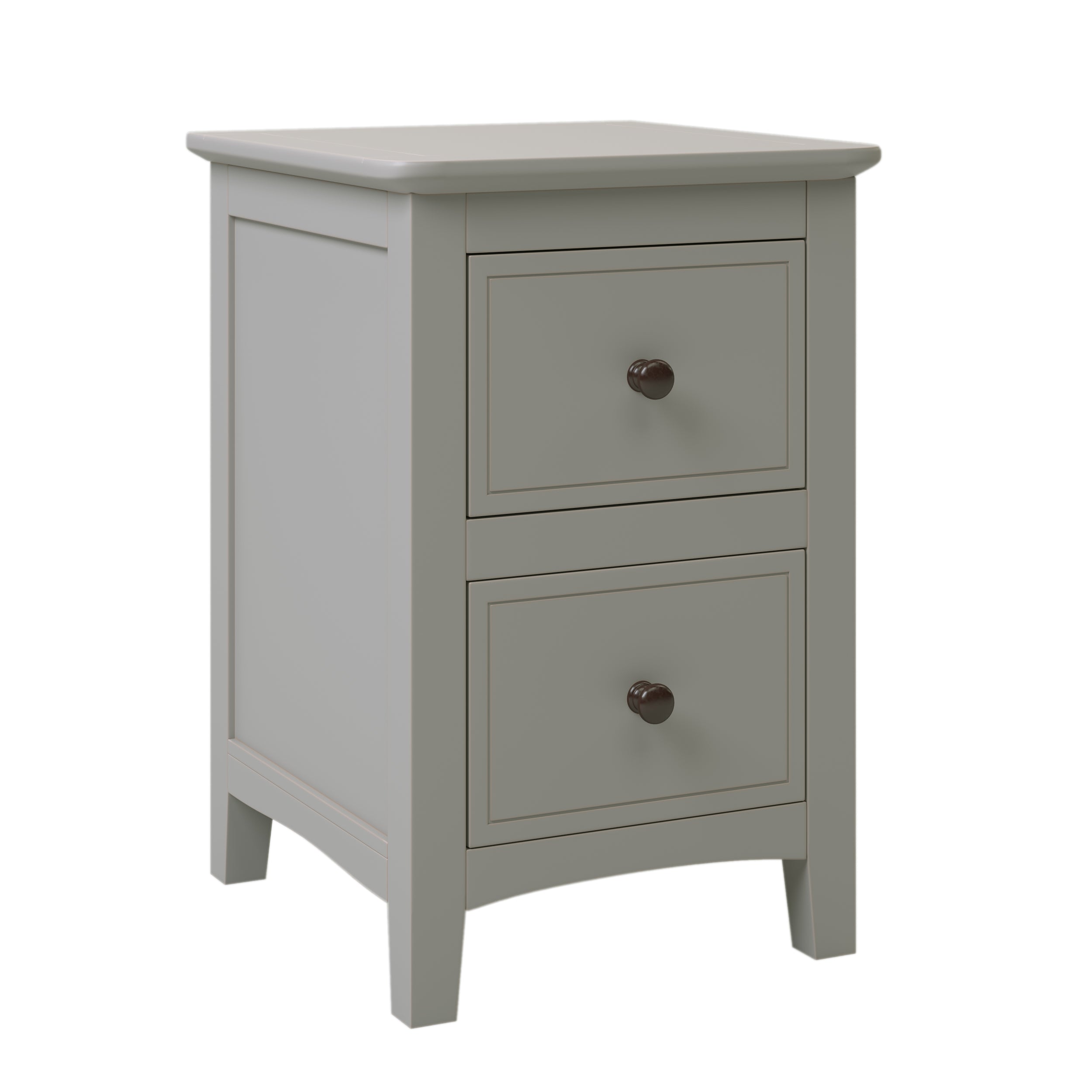 2 Drawers Solid Wood Nightstand End Table