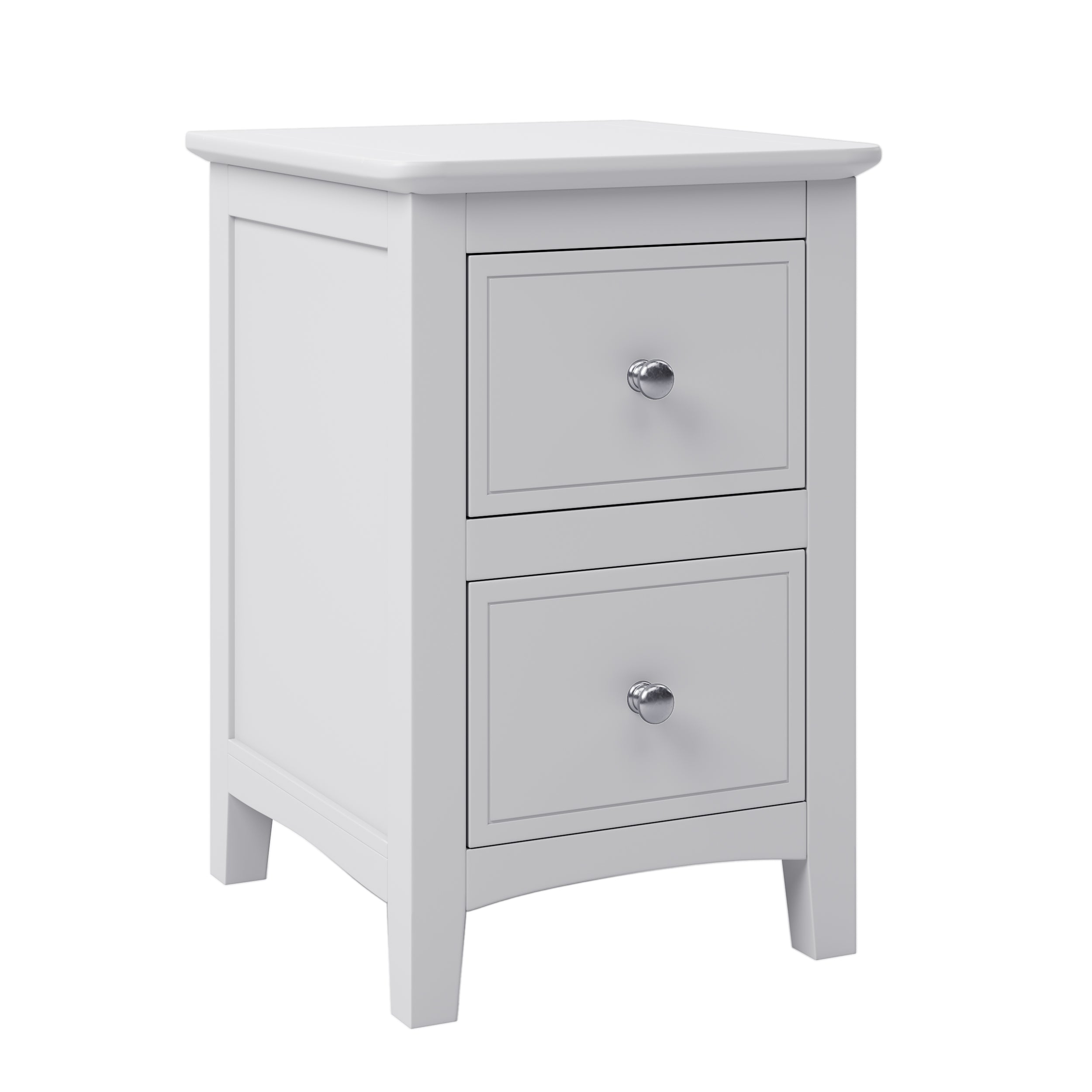 2 Drawers Solid Wood Nightstand End Table
