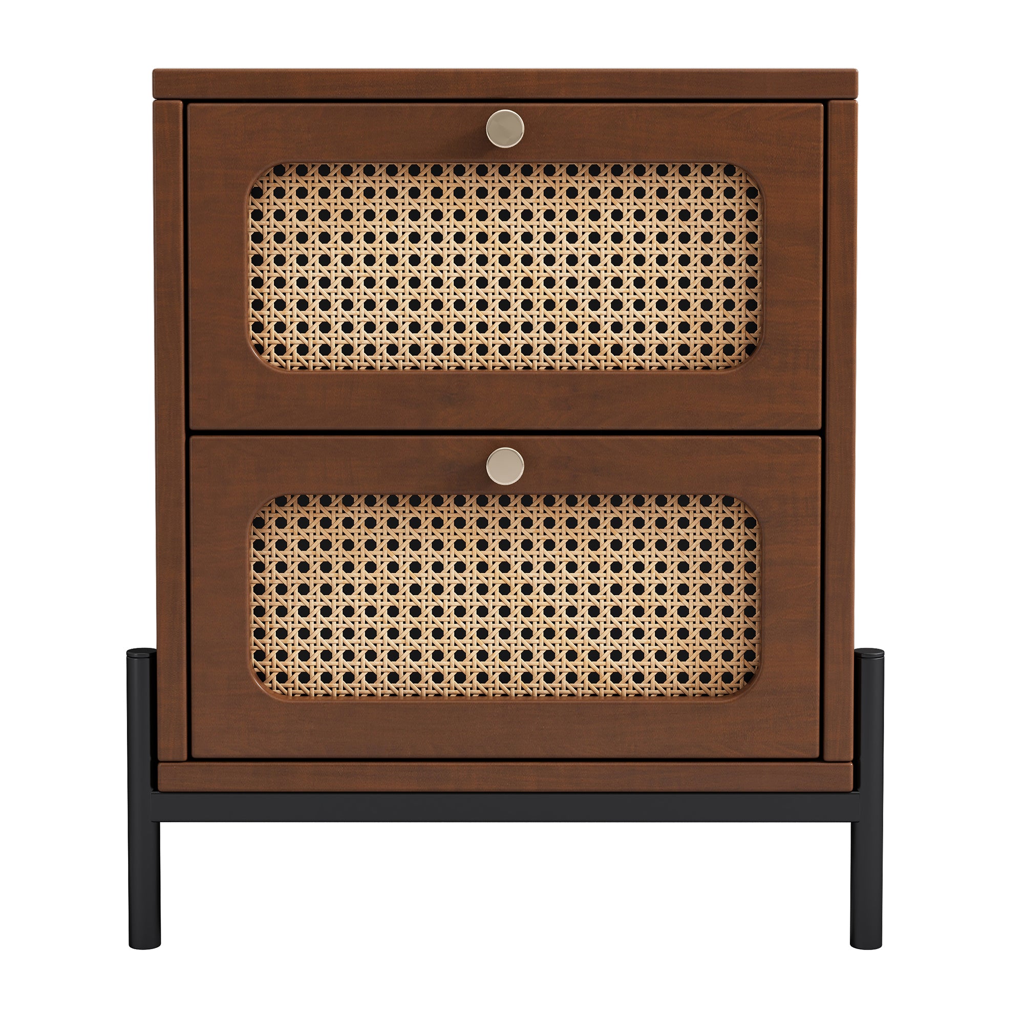 22" Tall 2-Drawer Wood Nightstand End Table