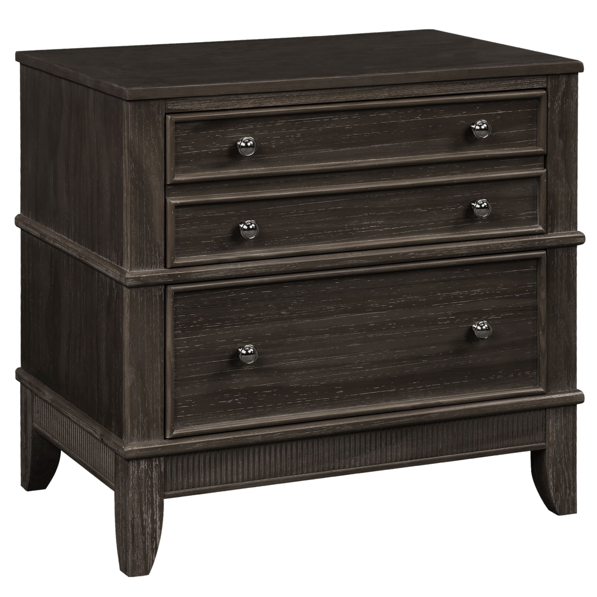 3-Drawer Solid Wood Nightstand in Natural/ Coffee