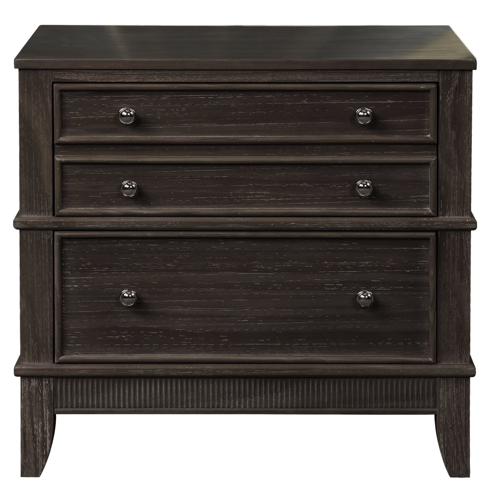 3-Drawer Solid Wood Nightstand in Natural/ Coffee