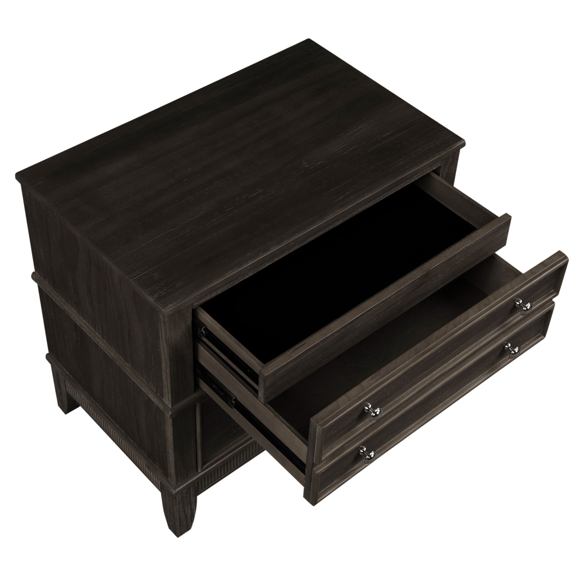 3-Drawer Solid Wood Nightstand in Natural/ Coffee