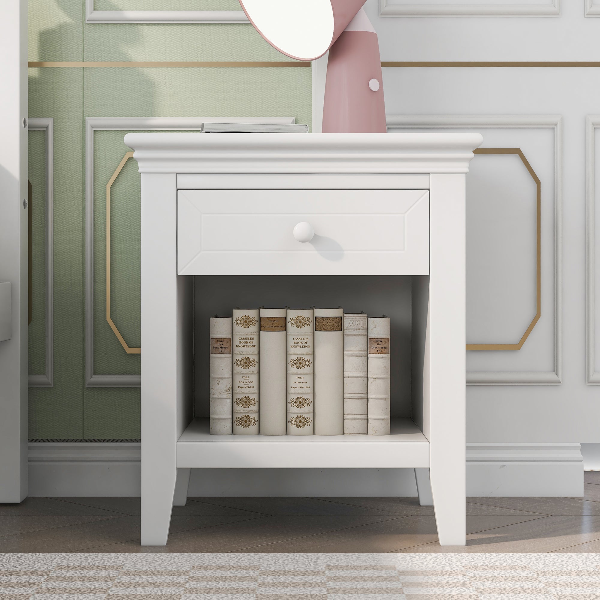 3-Drawer Solid Wood Nightstand in Natural/ Coffee