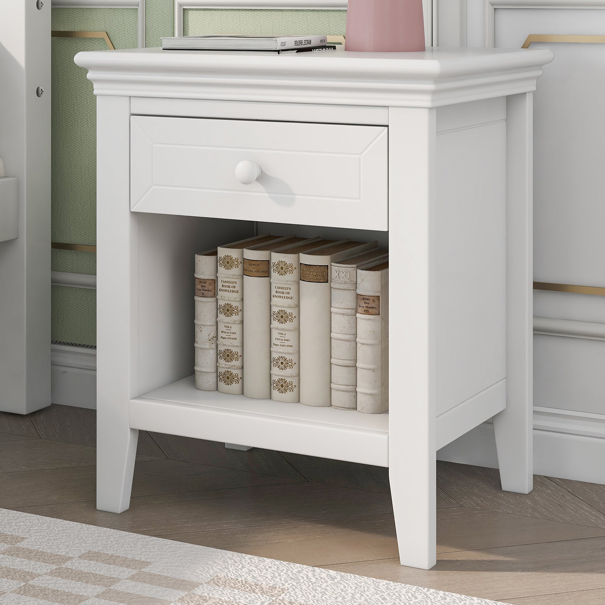 3-Drawer Solid Wood Nightstand in Natural/ Coffee