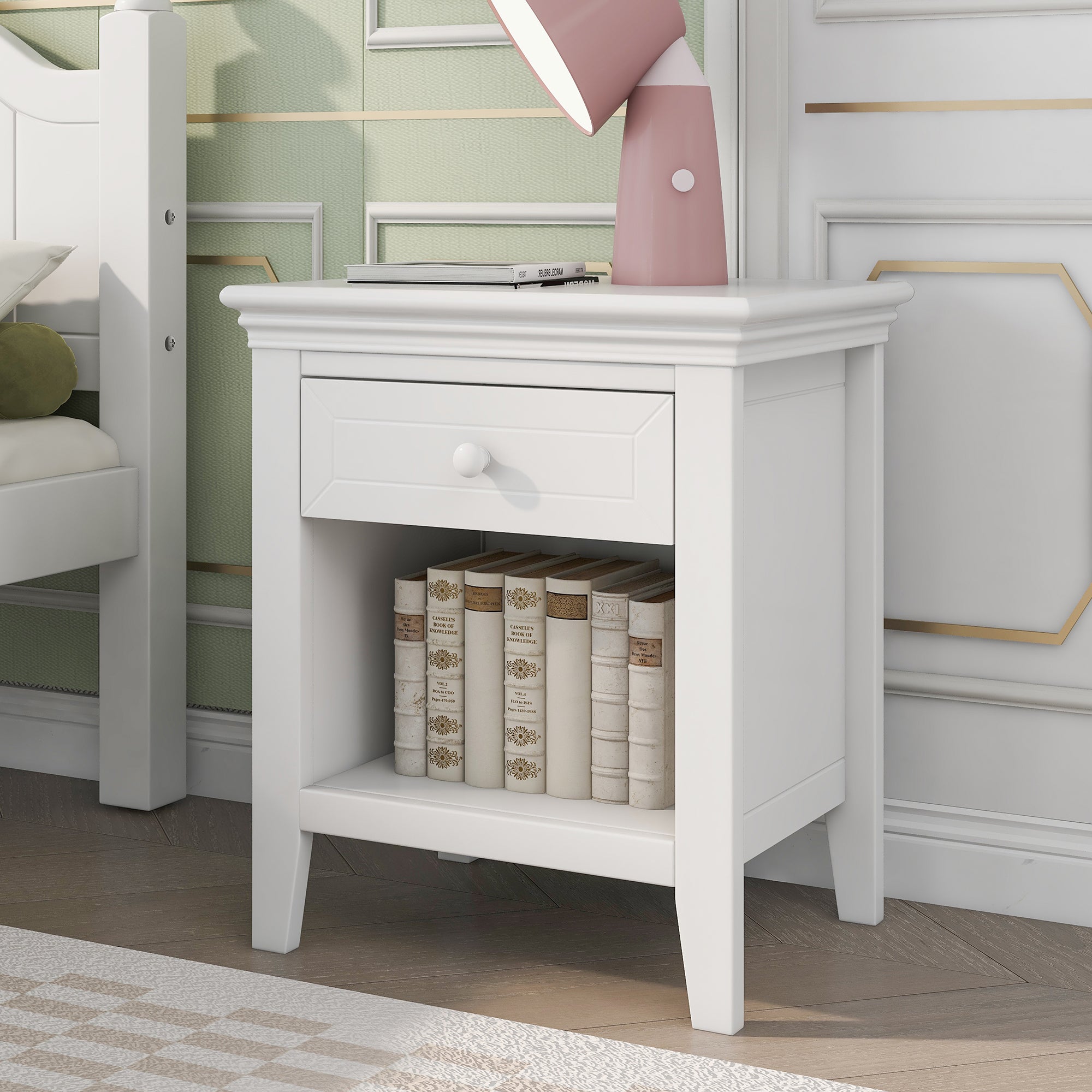 3-Drawer Solid Wood Nightstand in Natural/ Coffee