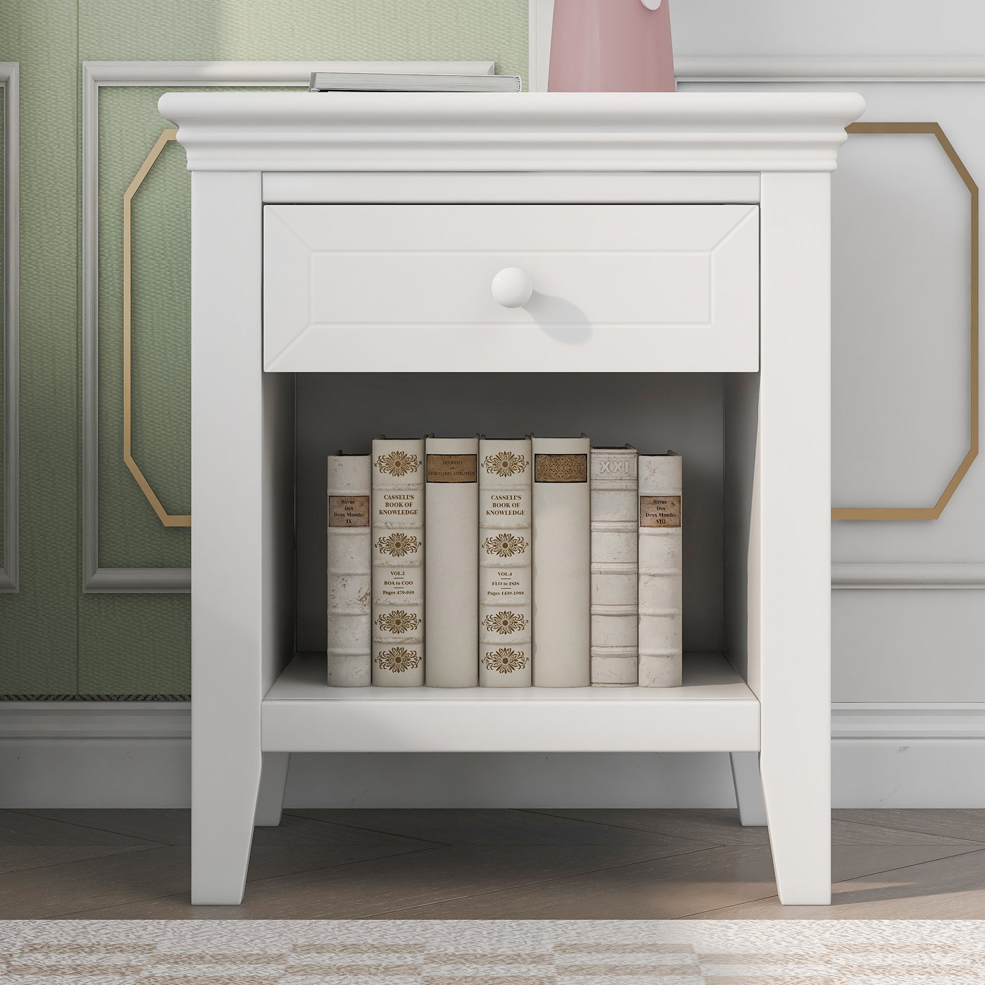 3-Drawer Solid Wood Nightstand in Natural/ Coffee