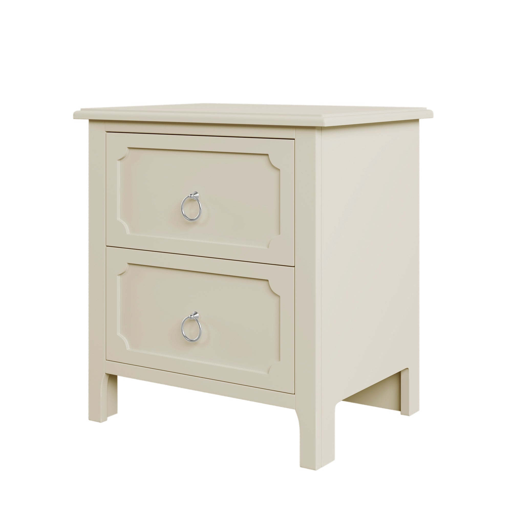3-Drawer Solid Wood Nightstand in Natural/ Coffee