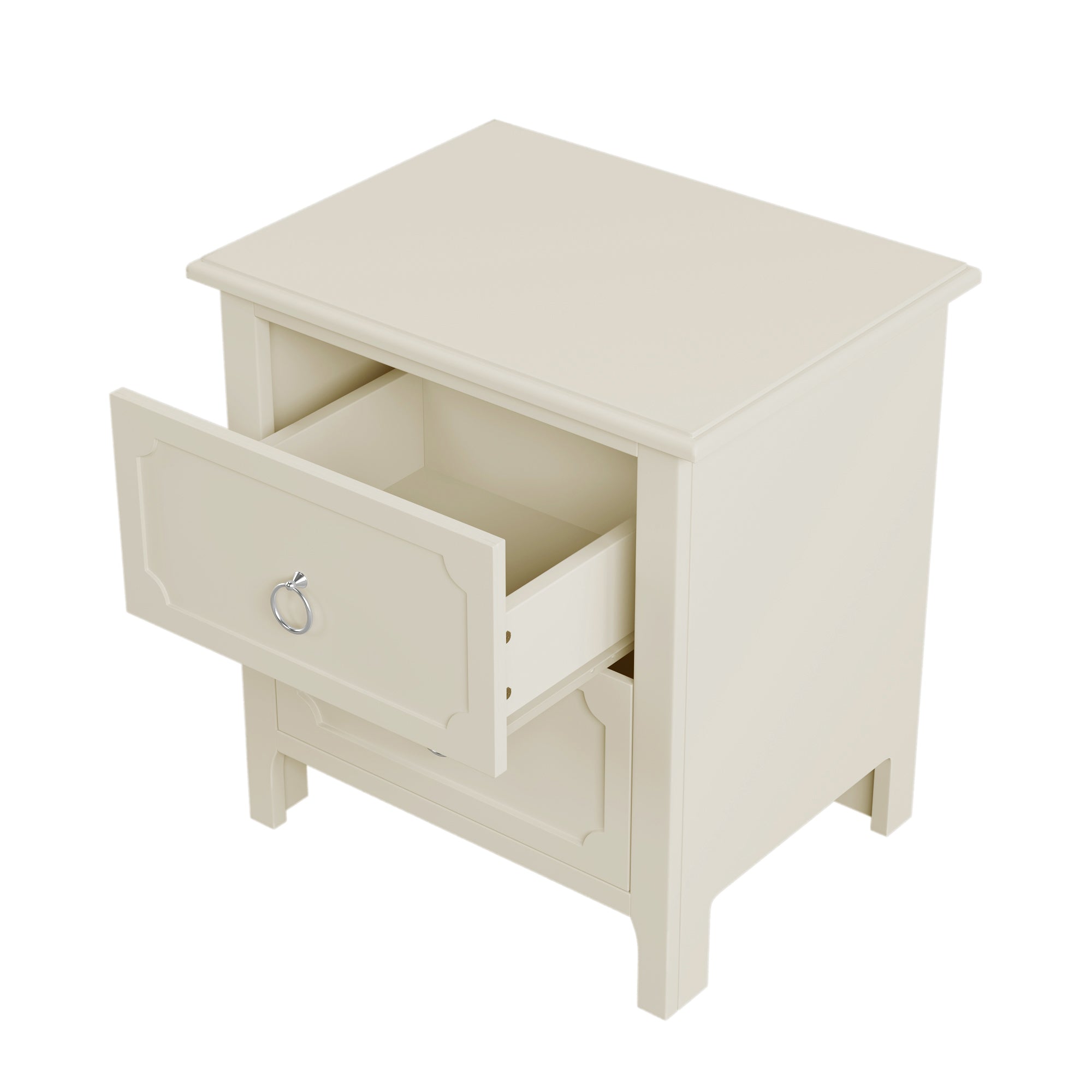 3-Drawer Solid Wood Nightstand in Natural/ Coffee