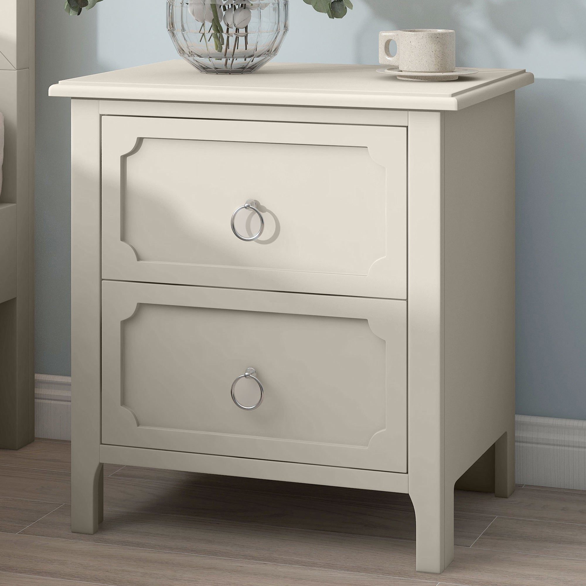 3-Drawer Solid Wood Nightstand in Natural/ Coffee