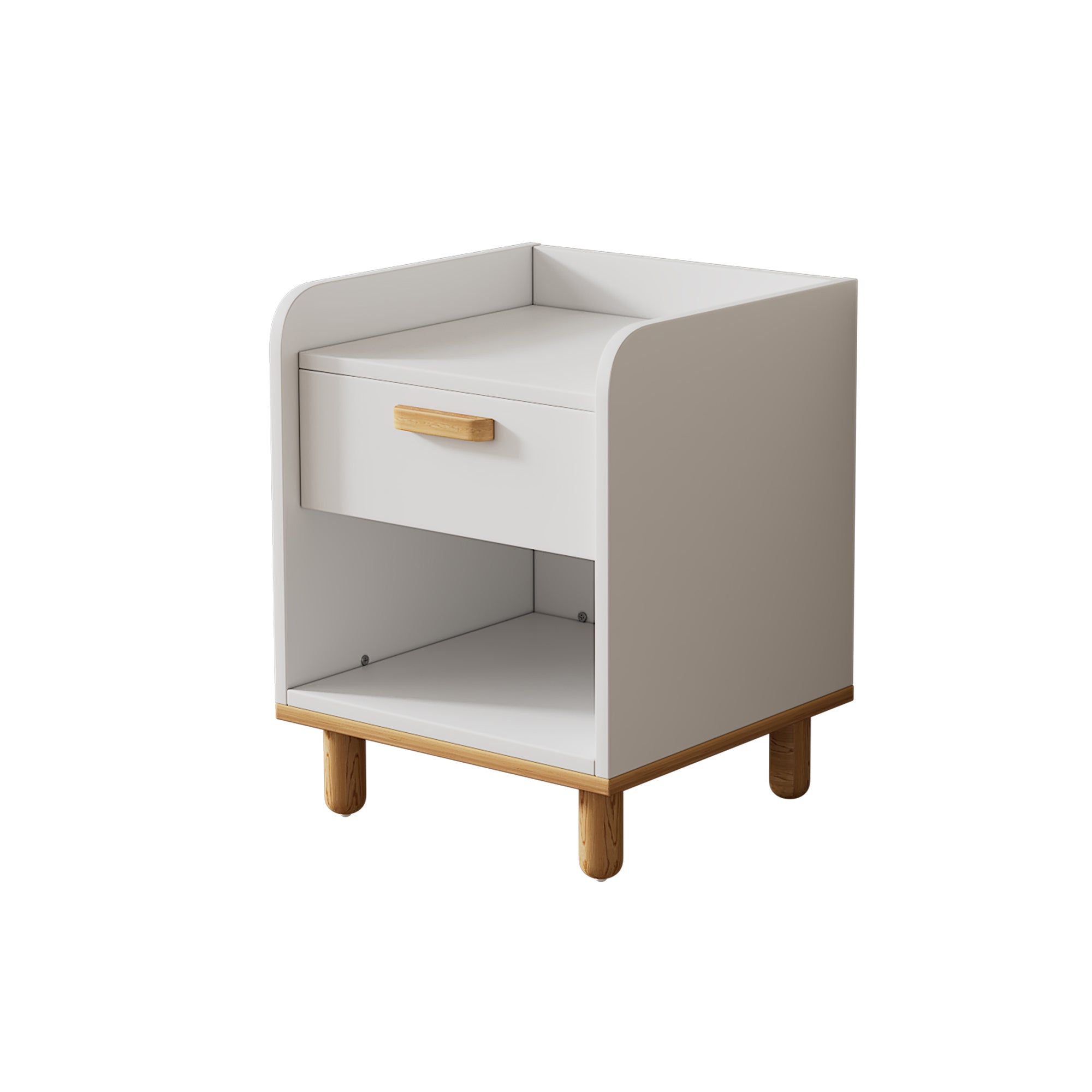 2-Drawer Rubber Wood Nightstand in Walnut