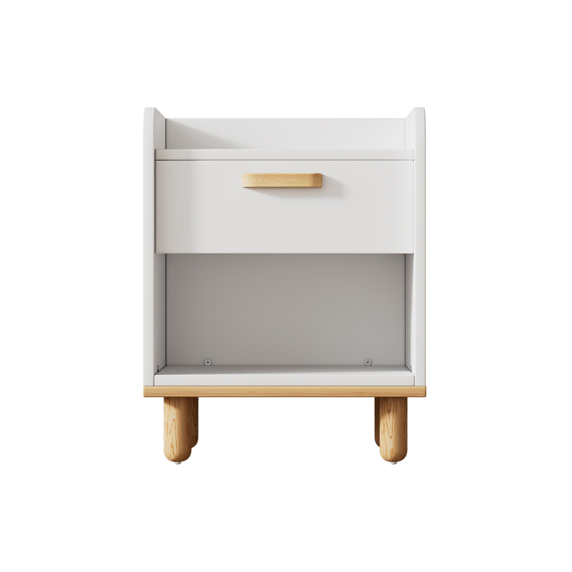 2-Drawer Rubber Wood Nightstand in Walnut