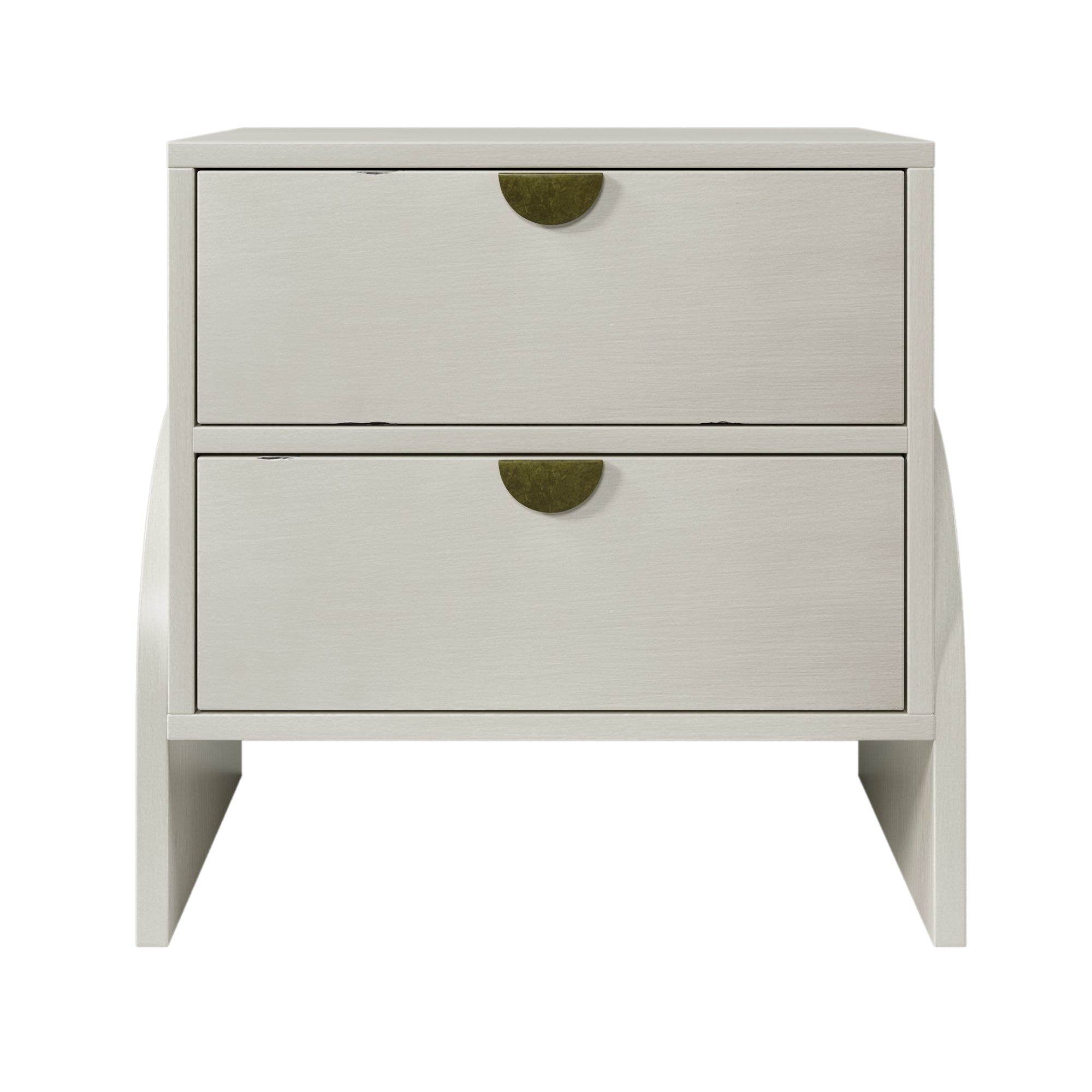 2-Drawer Rubber Wood Nightstand in Antique White