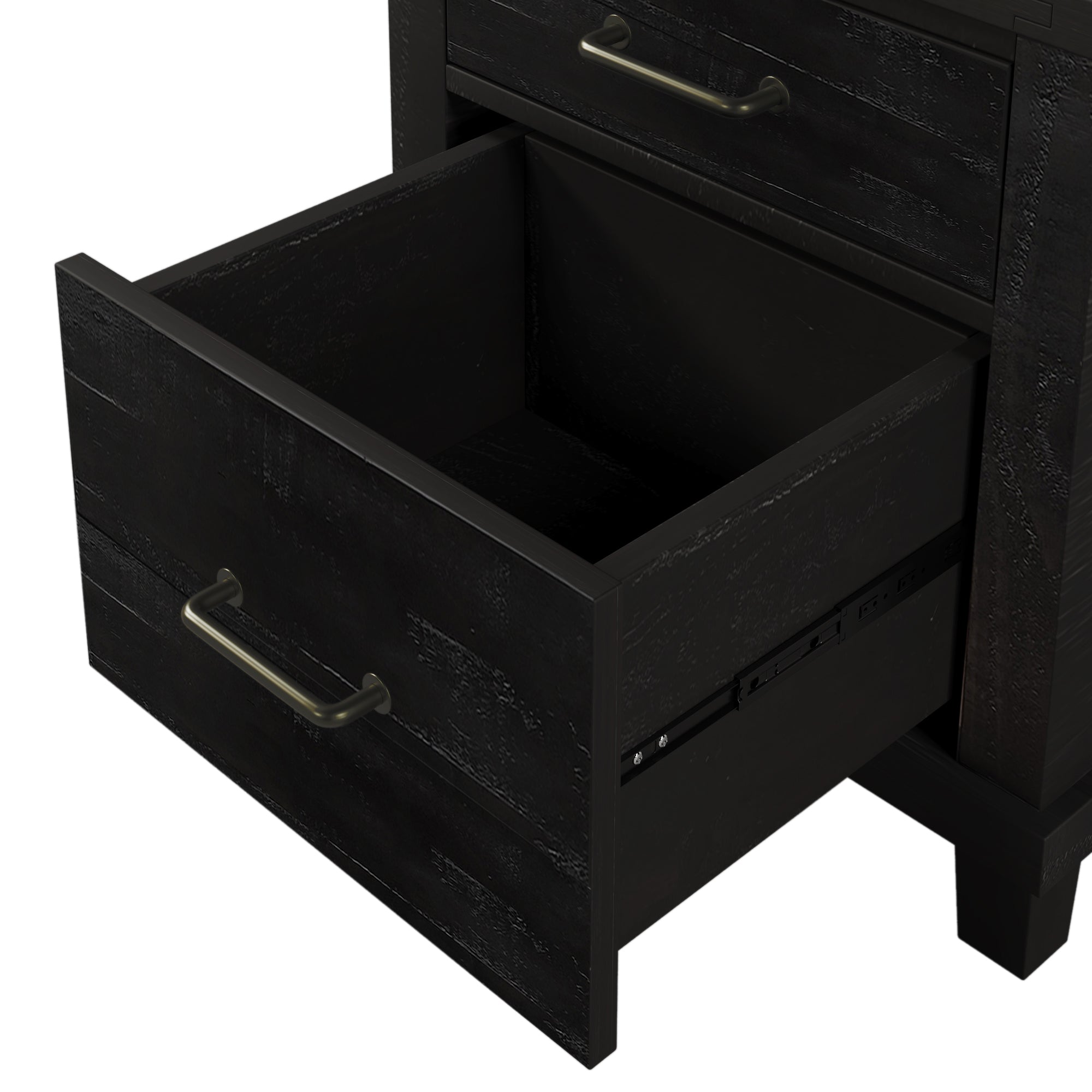 2-Drawer Rubber Wood Nightstand in Antique White