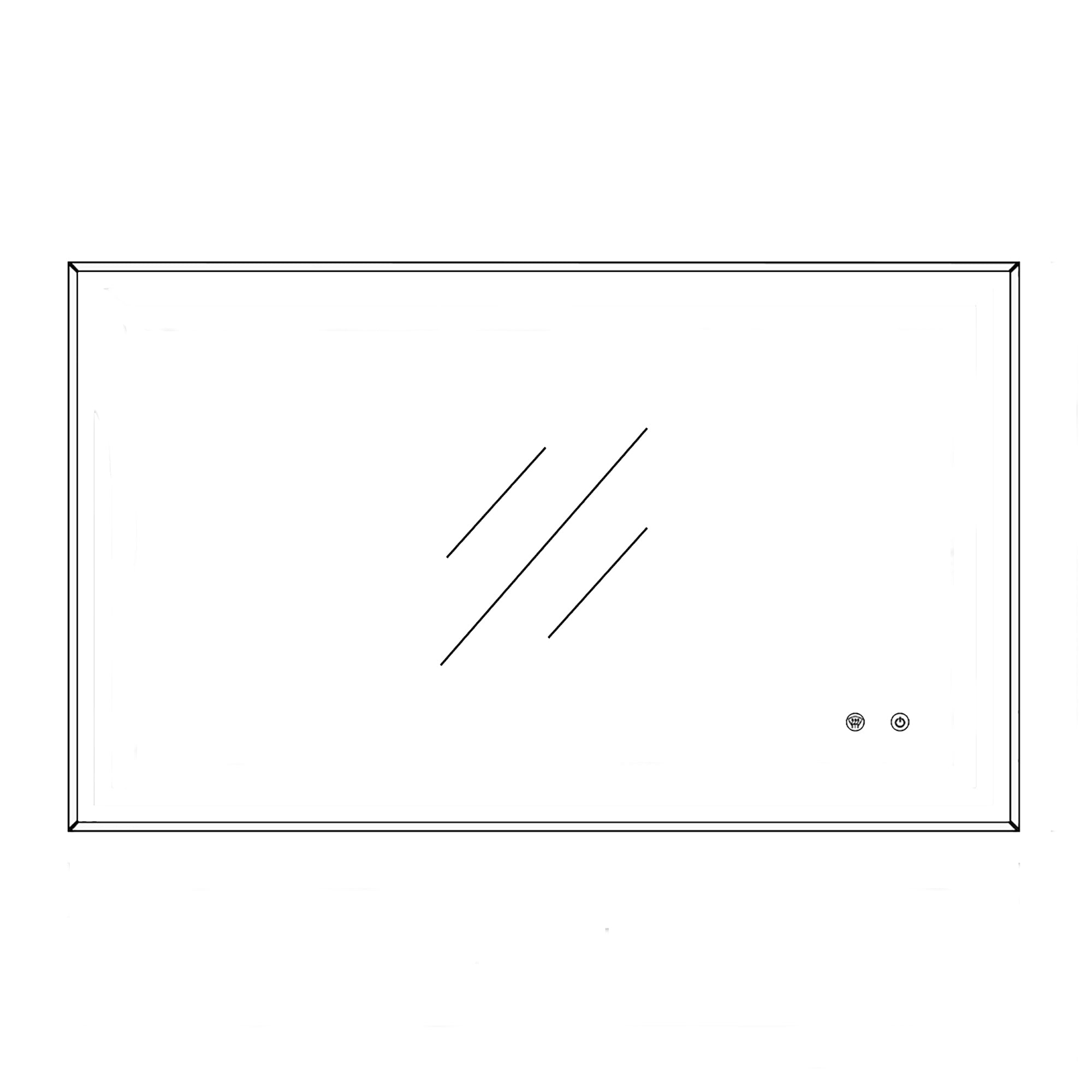 Rectangular Frameless Anti-Fog Wall Mounted LED Bathroom Vanity Mirror