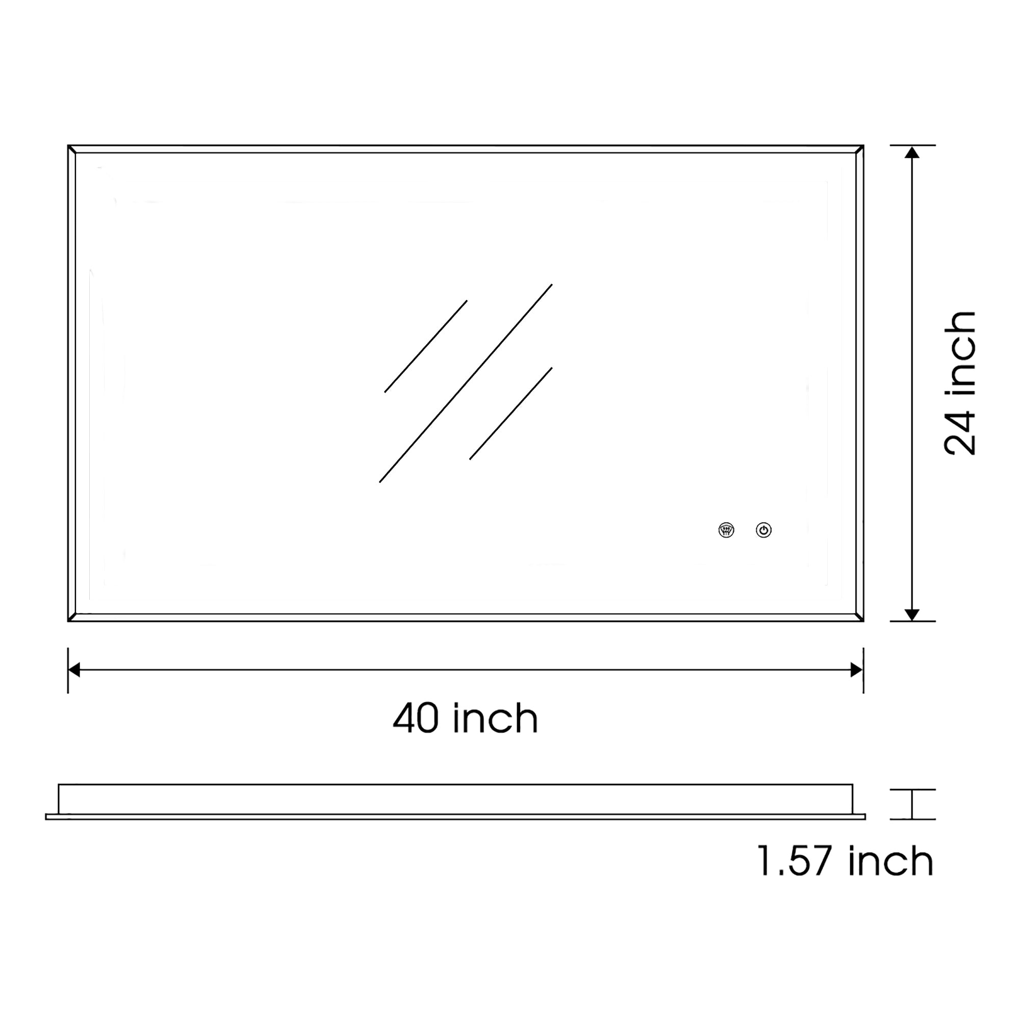 Rectangular Frameless Anti-Fog Wall Mounted LED Bathroom Vanity Mirror