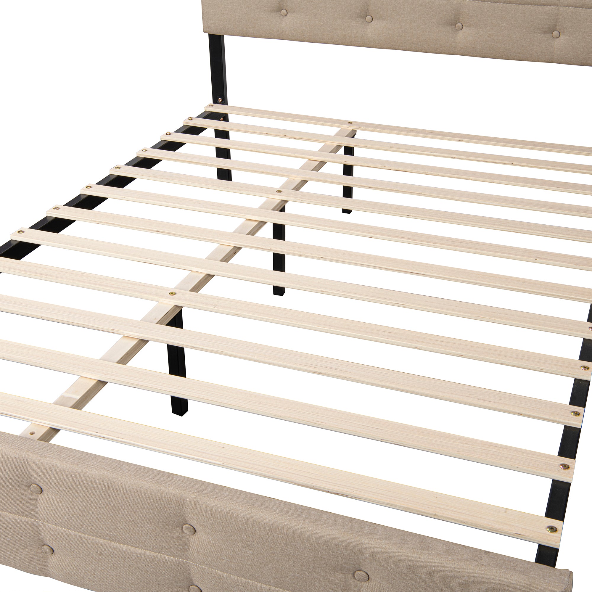  PVC Queen Platform Bed with Hydraulic Storage System