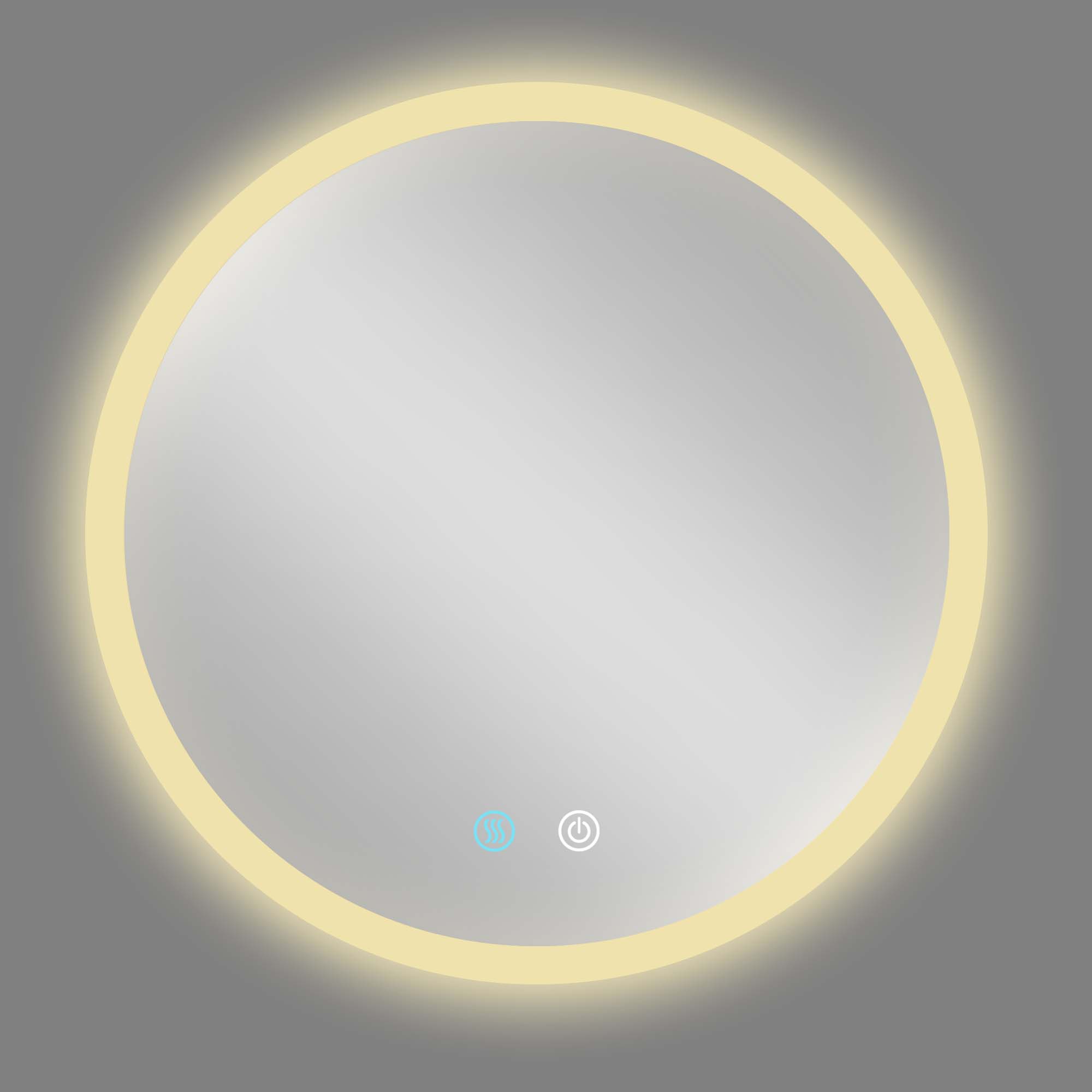 24 inch Round Frameless Anti-Fog Wall Mounted LED Bathroom Vanity Mirror