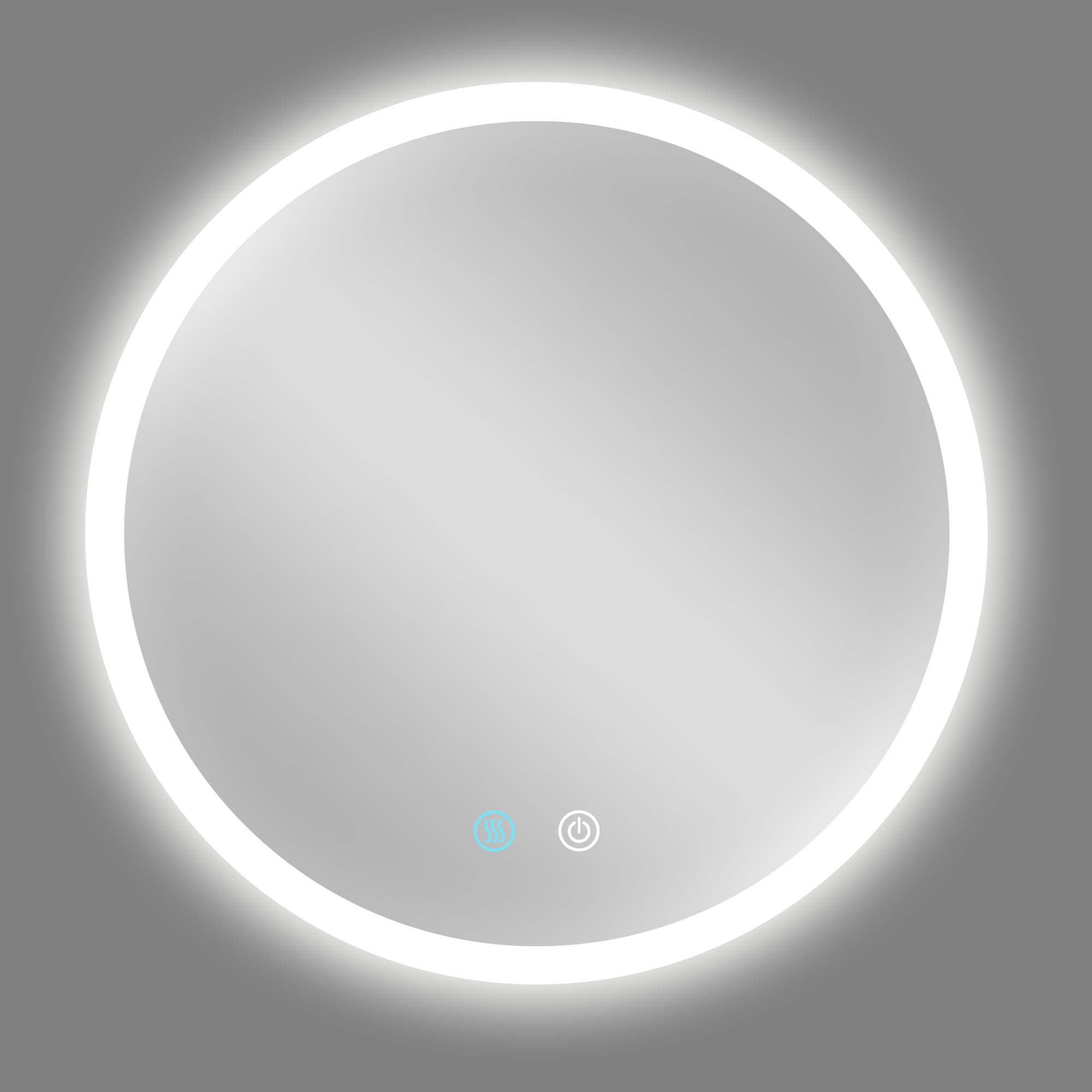 24 inch Round Frameless Anti-Fog Wall Mounted LED Bathroom Vanity Mirror
