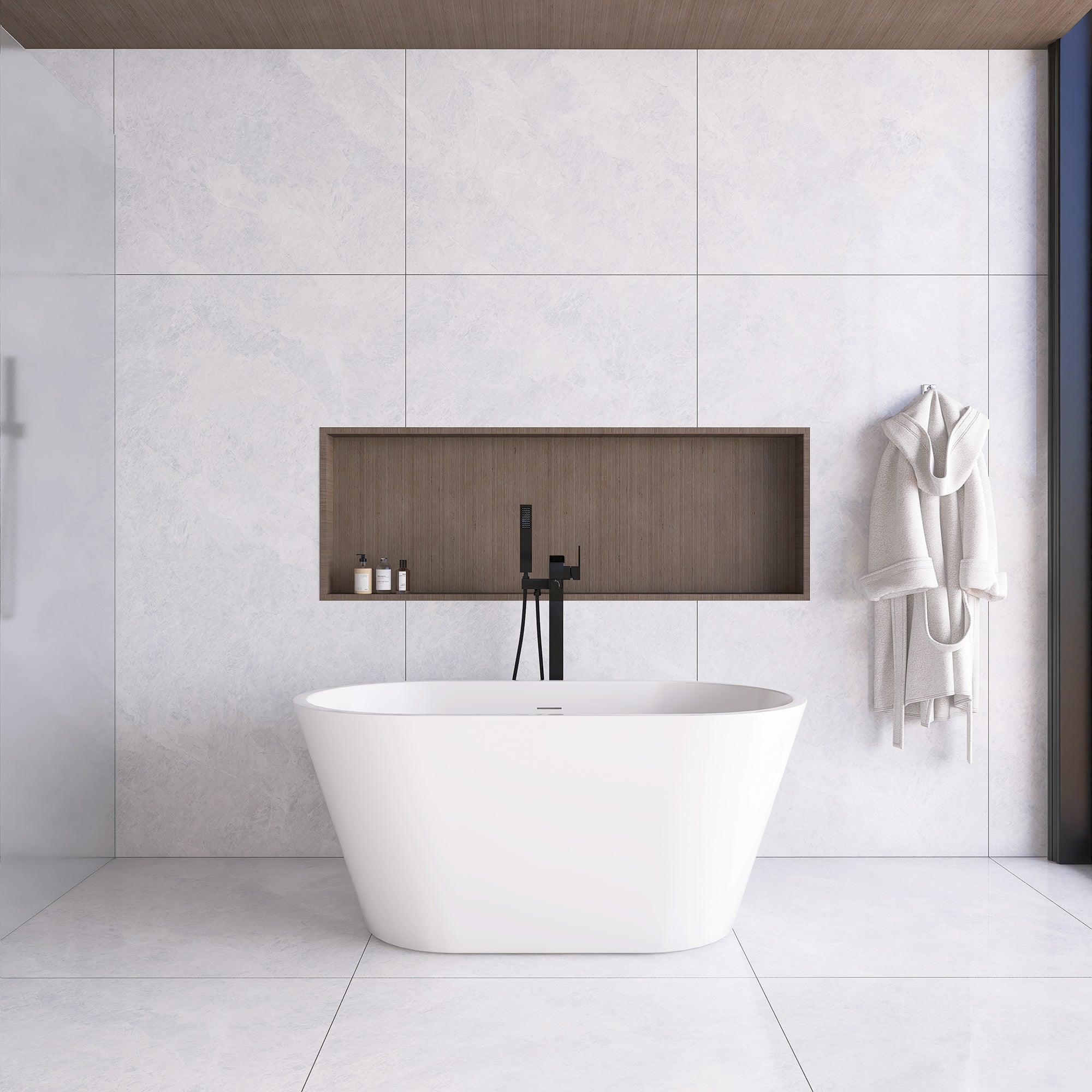 51 in. Acrylic Flatbottom Non-Whirlpool Bathtub in White