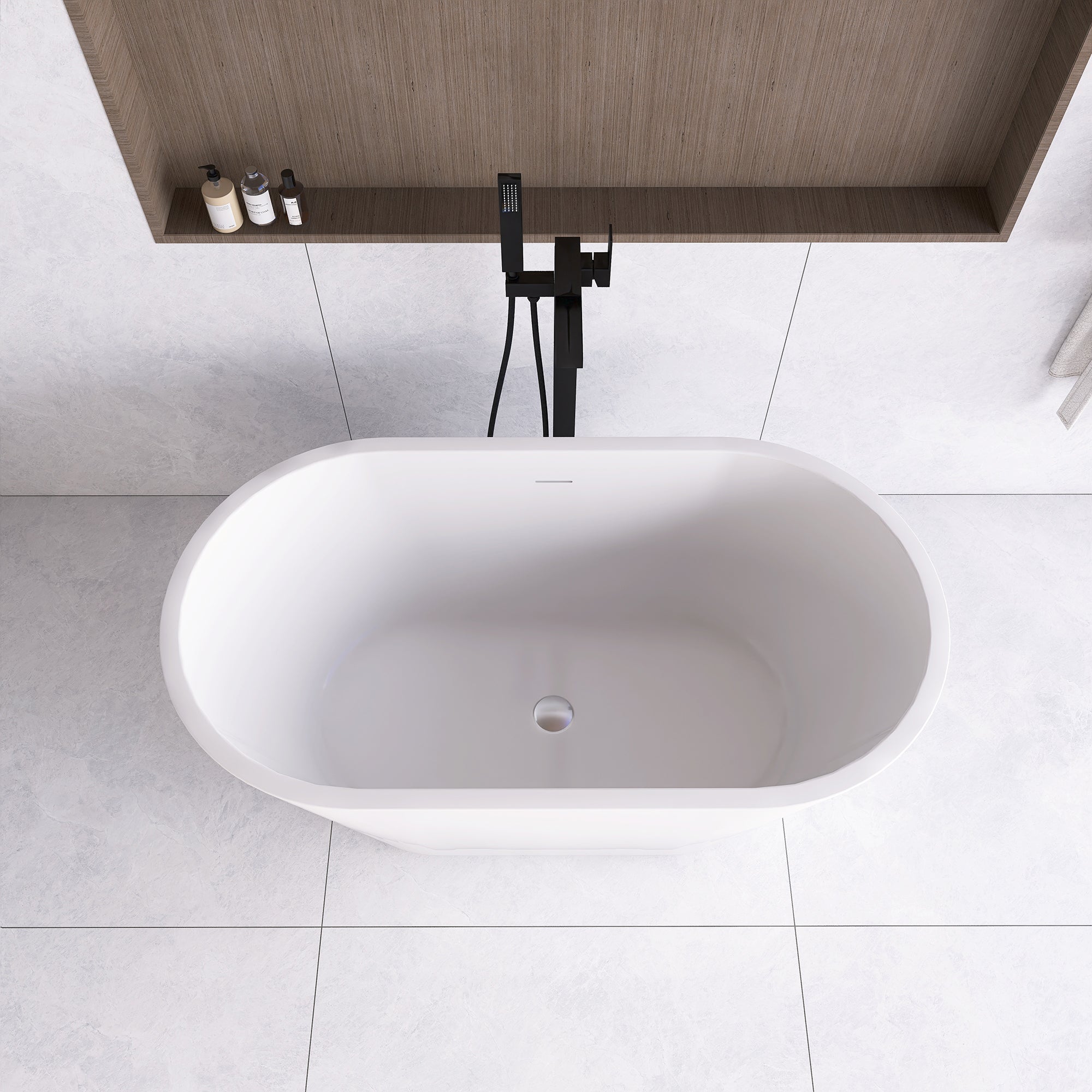 51 in. Acrylic Flatbottom Non-Whirlpool Bathtub in White