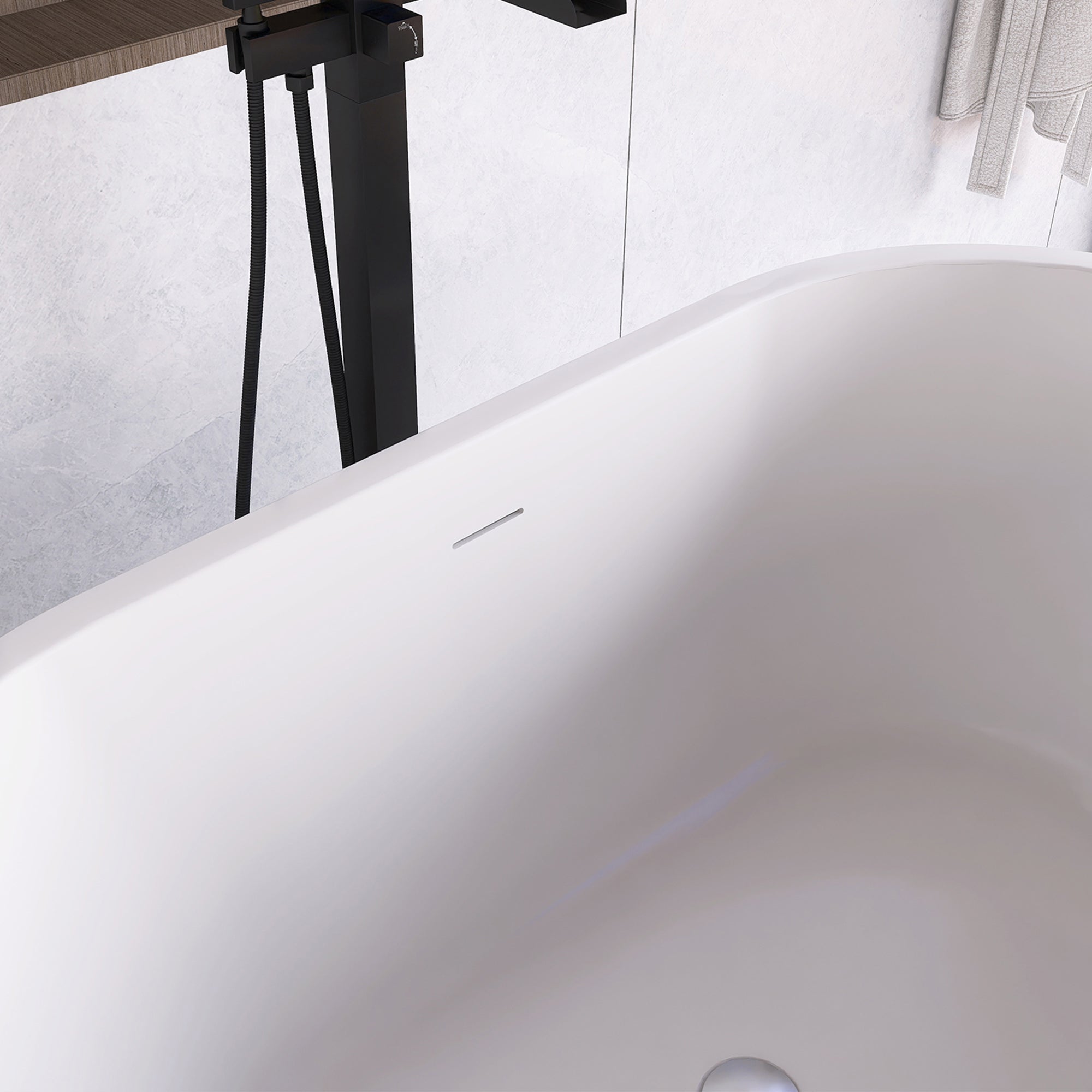 51 in. Acrylic Flatbottom Non-Whirlpool Bathtub in White