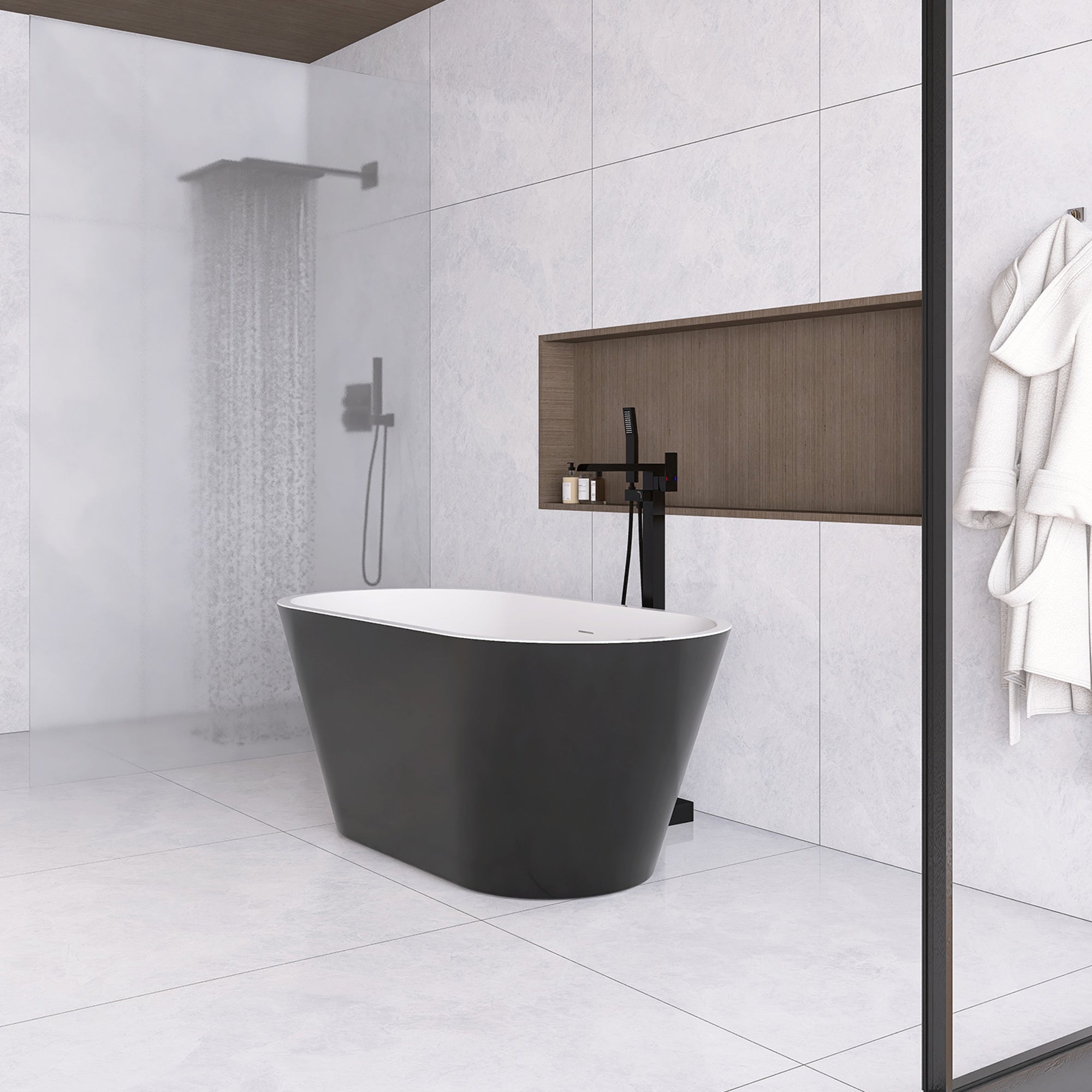51 in. Acrylic Flatbottom Non-Whirlpool Bathtub in White