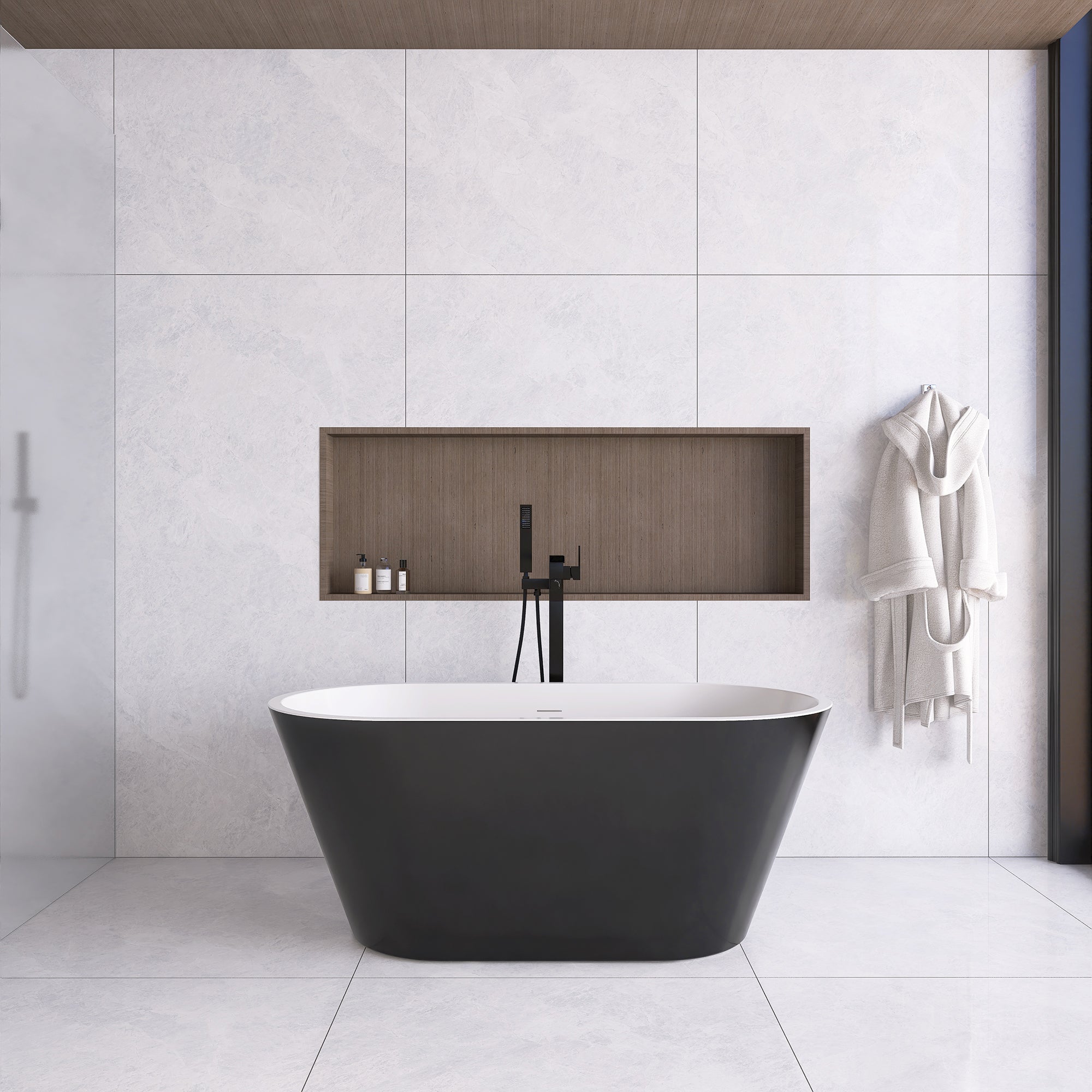 51 in. Acrylic Flatbottom Non-Whirlpool Bathtub in White