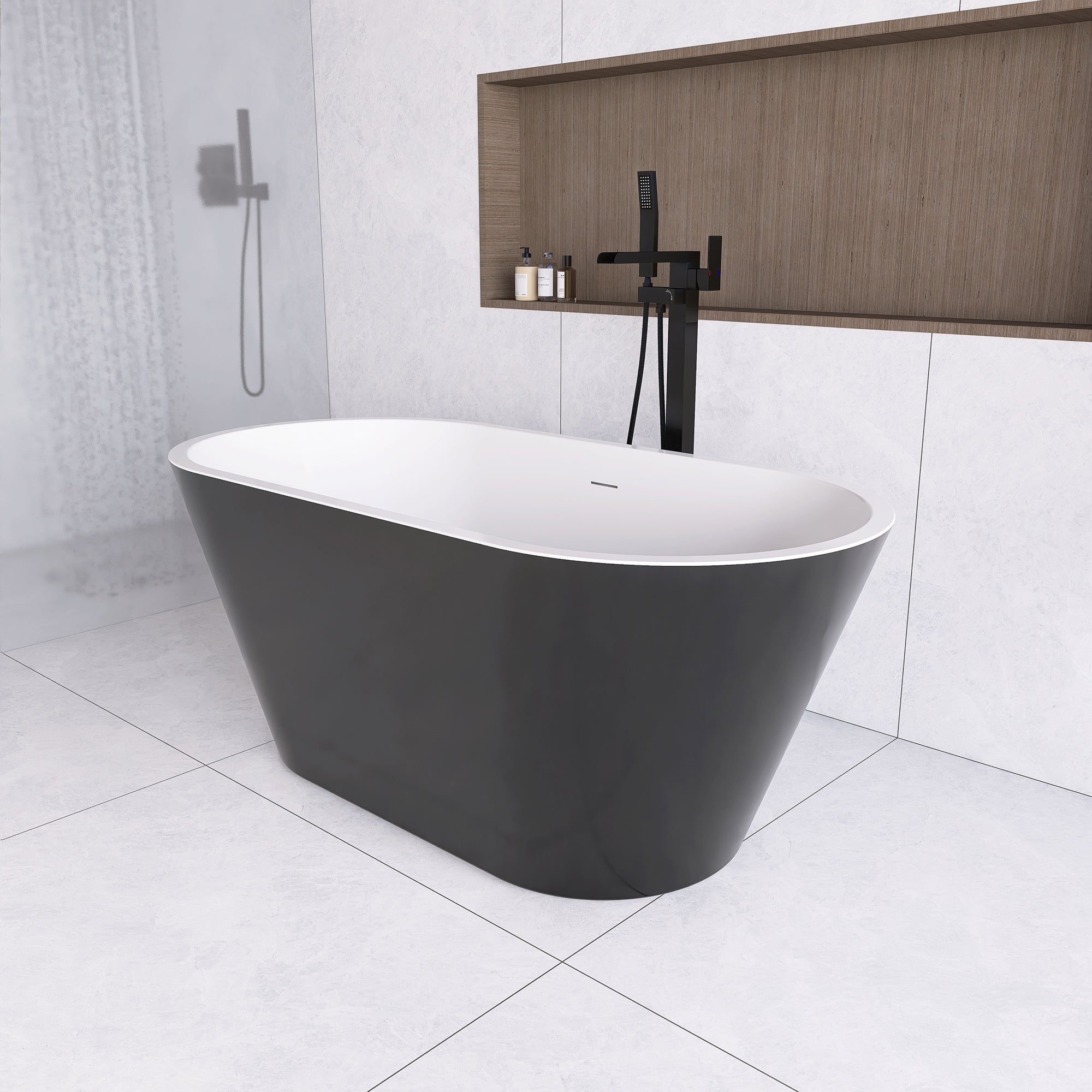 51 in. Acrylic Flatbottom Non-Whirlpool Bathtub in White