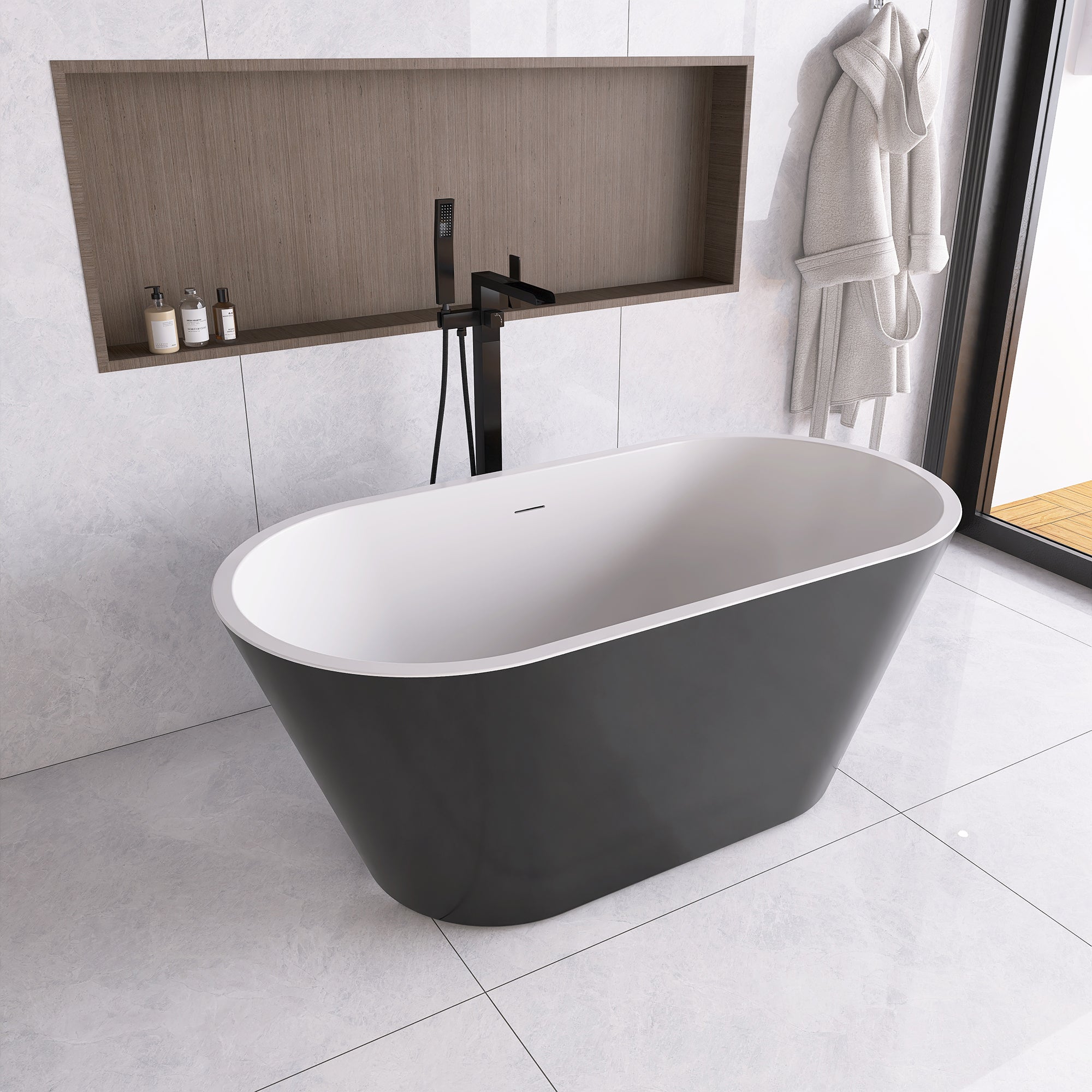 51 in. Acrylic Flatbottom Non-Whirlpool Bathtub in White